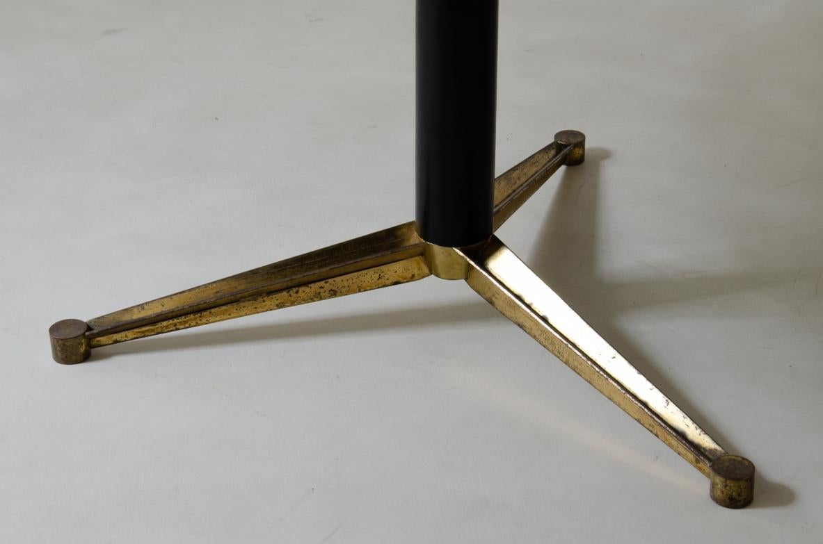 Mid-Century Modern Melchiorre Bega, Table in Lacquered Wood with Base in Brass For Sale