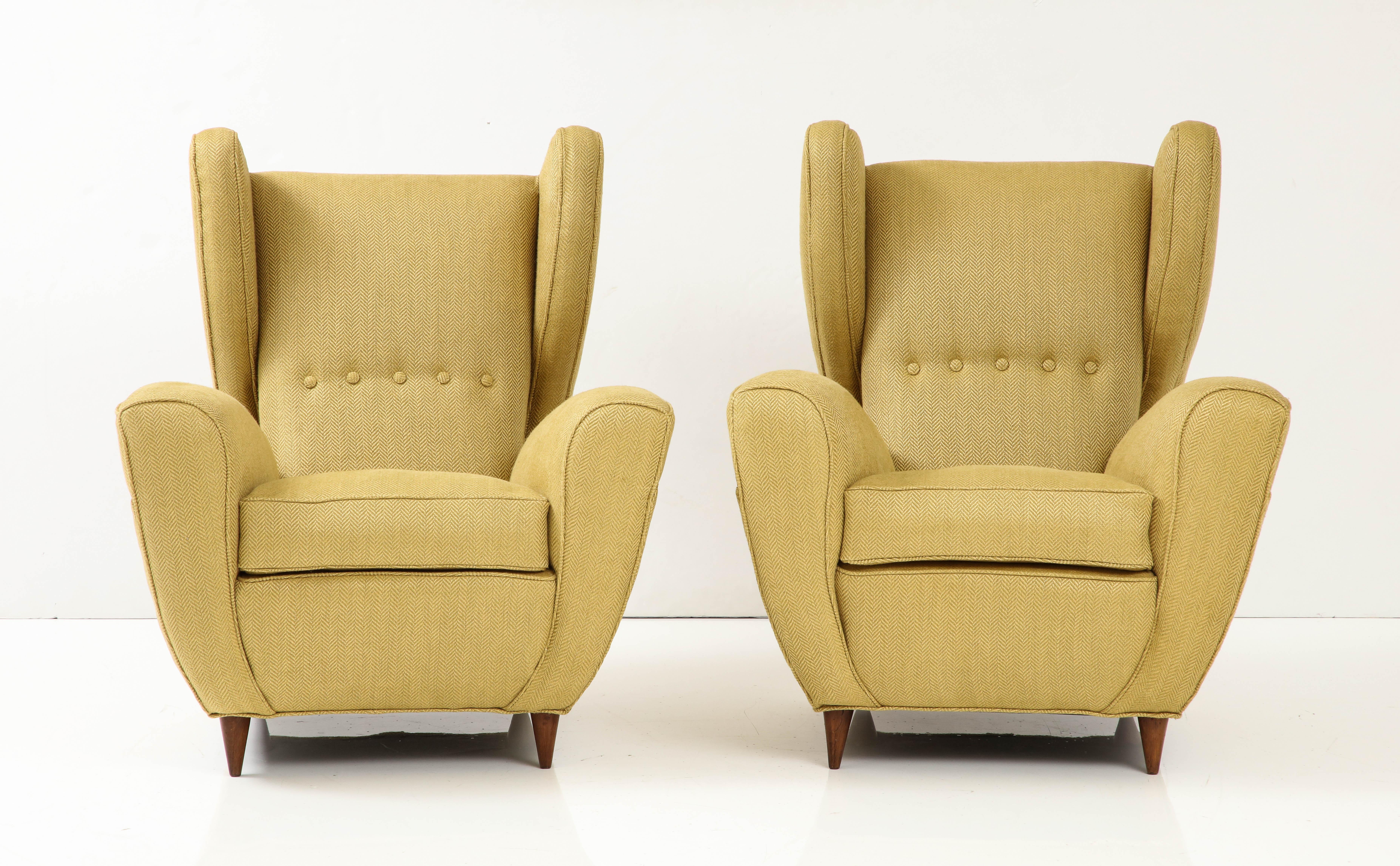 Melchiorre Bega Wingback Lounge Chairs Italy 1950's For Sale 3