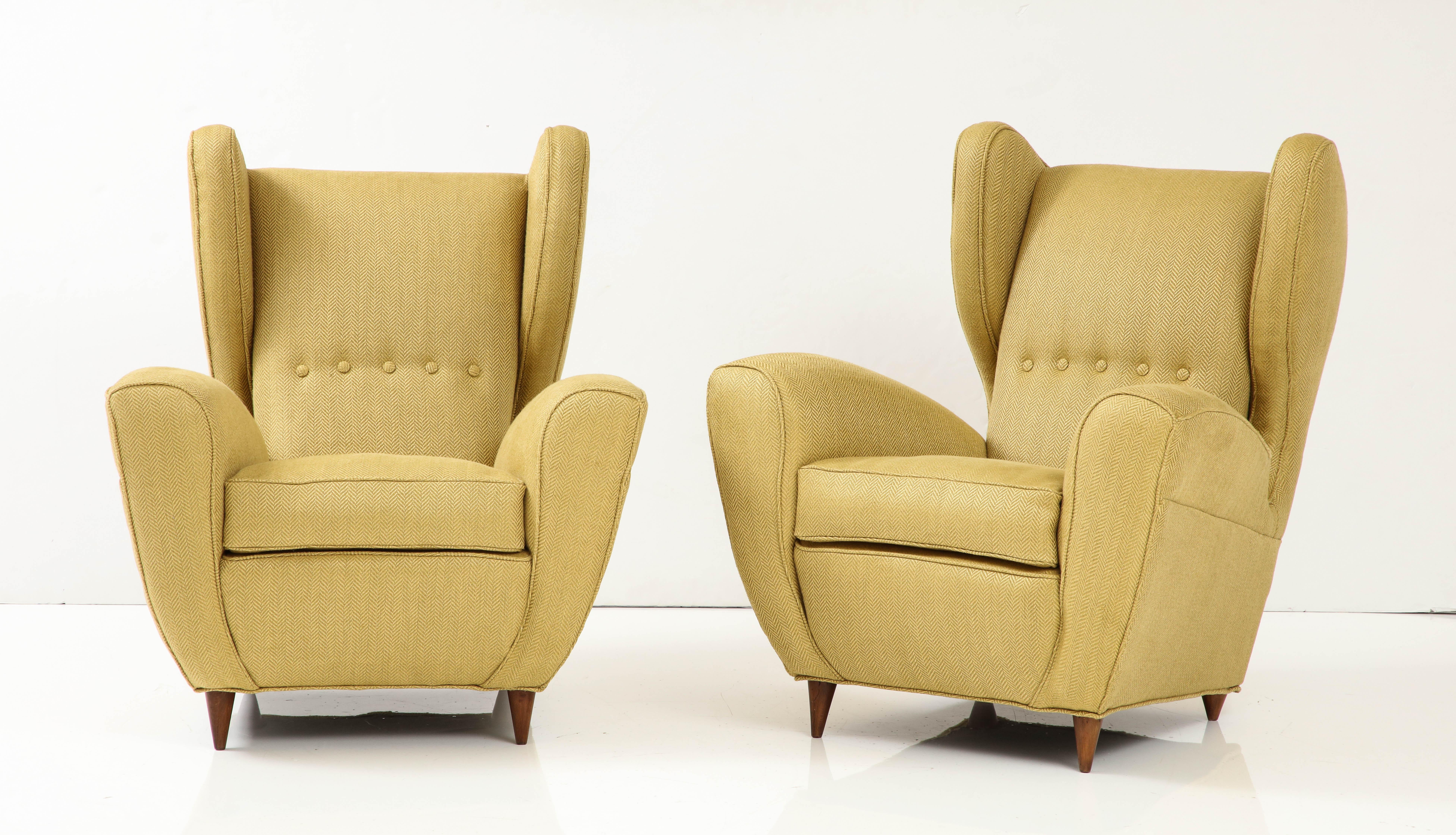 Melchiorre Bega Wingback Lounge Chairs Italy 1950's For Sale 5