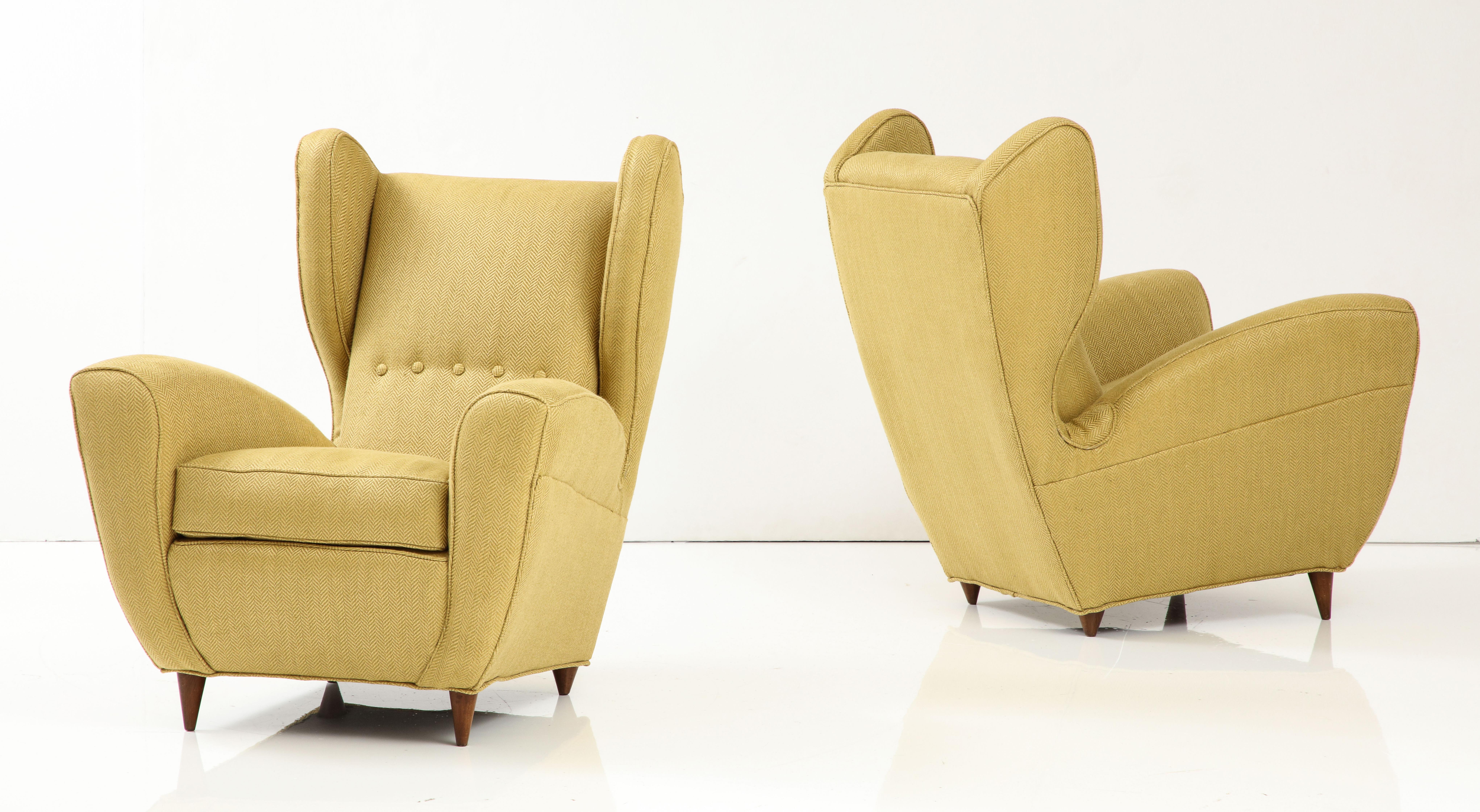 Melchiorre Bega Wingback Lounge Chairs Italy 1950's For Sale 7