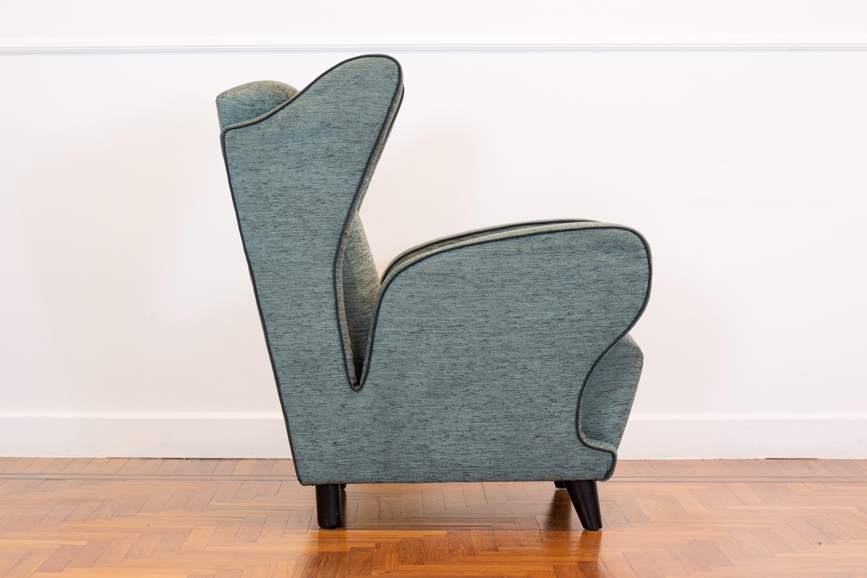 Mid-Century Modern Melchiorre Bega Mid-Century Style Armchair in Wood and Fabric Poltronova 1940
