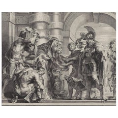 Melchizedek and Abraham, after Baroque Engraving by Hans Witdoeck