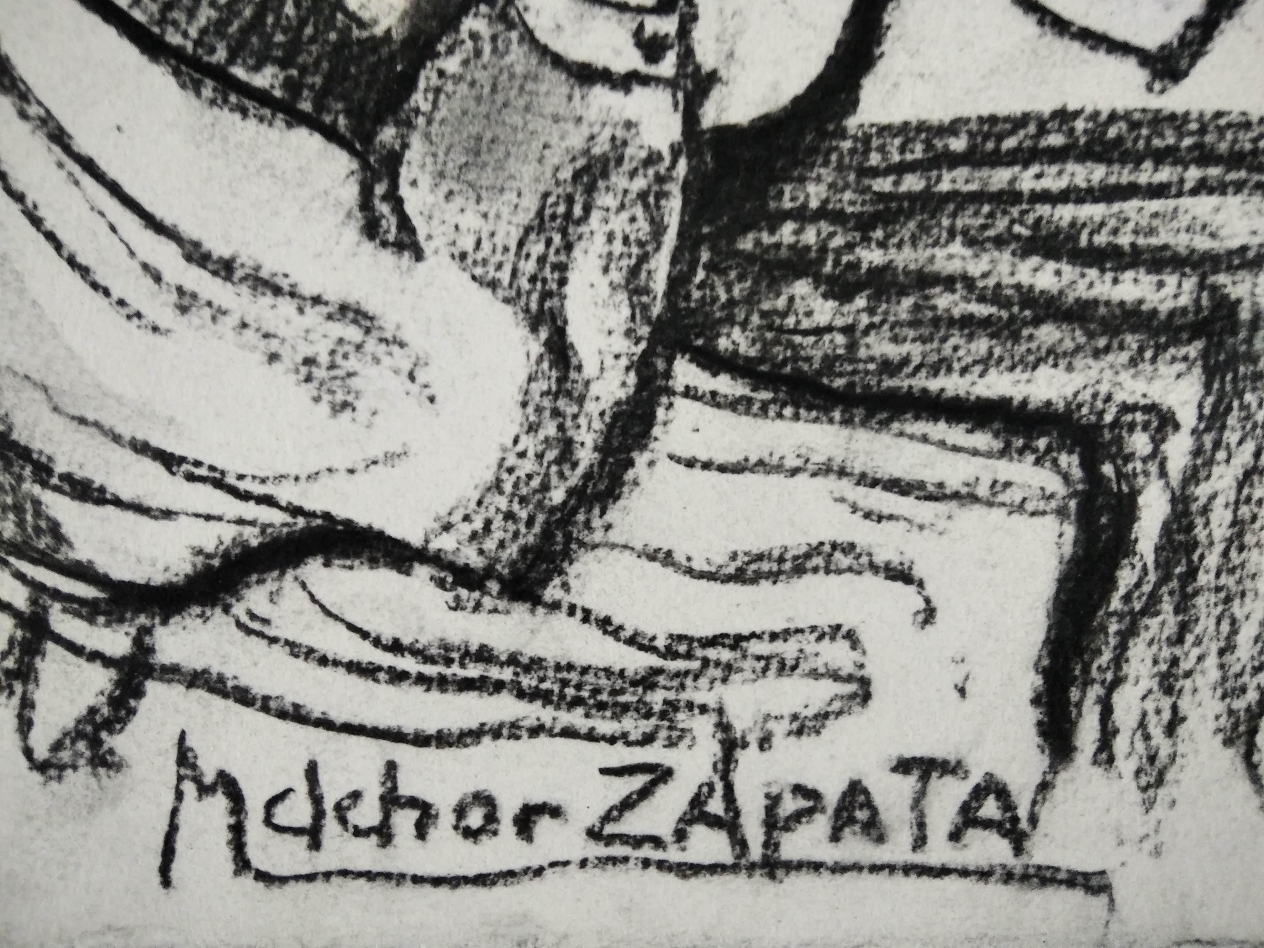 Senza titolo - Figurative Painting Grigio di Melchor Zapata