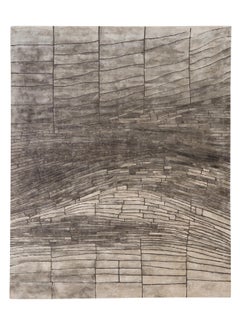 MELD Hand Tufted Contemporary Wool & Silk Rug in Green and Grey Colours by Hands