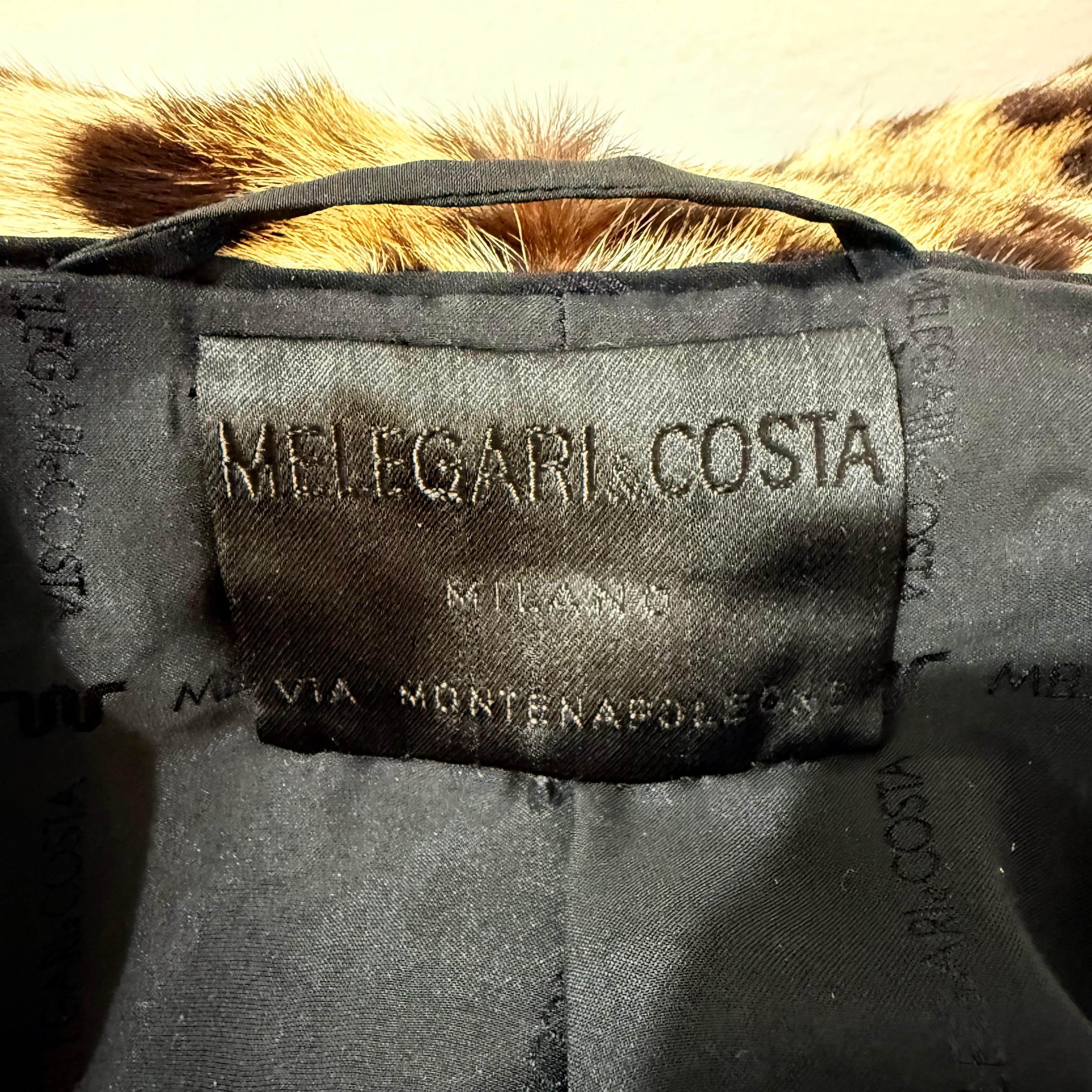 Melegari e Costa Montenapoleone Veste en vraie fourrure de léopard M/L en vente 3