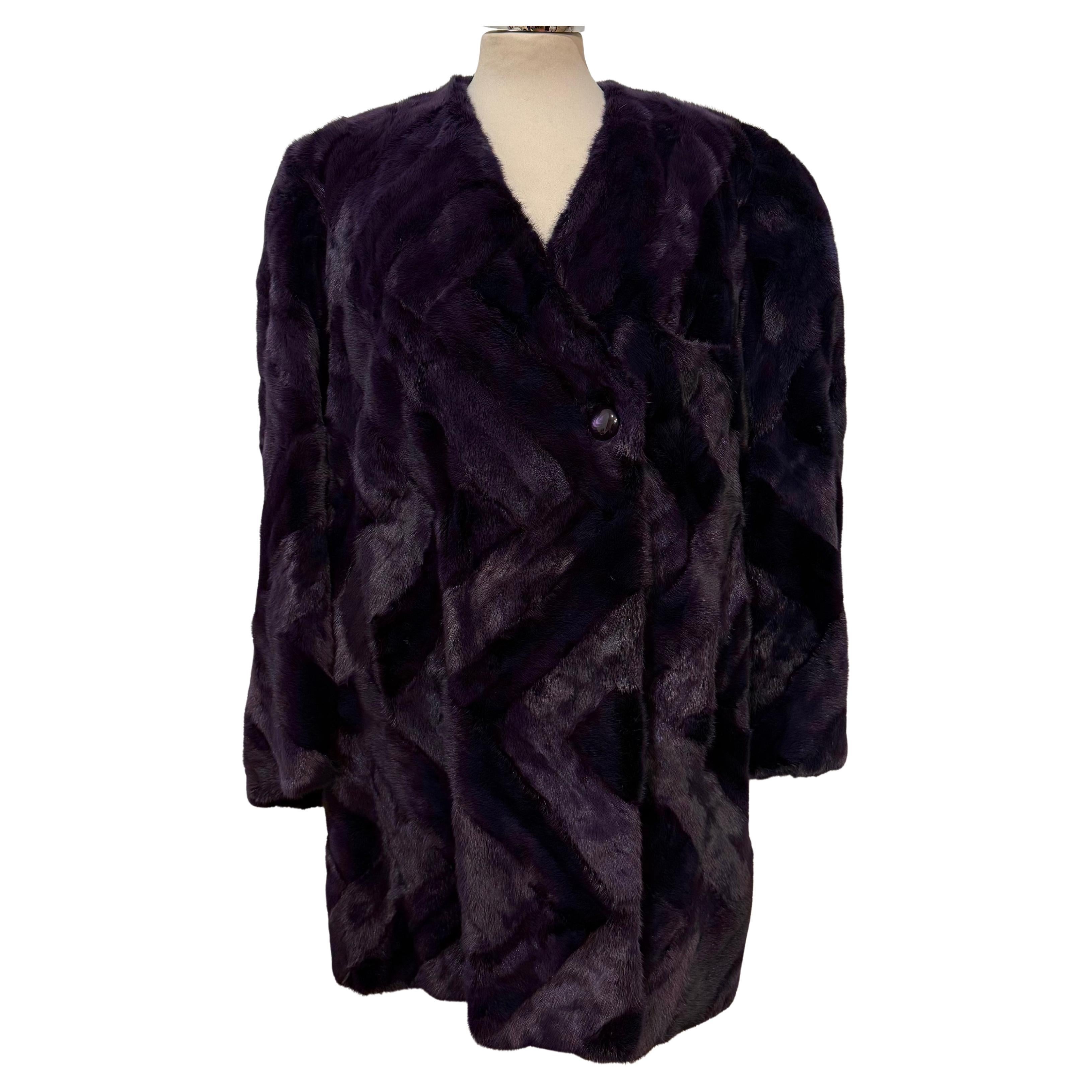 Melegari e Costa Montenapoleone Giacca in pelliccia di visone viola A.E.L. M.