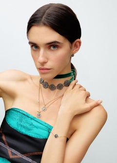 Melie Jewelry Cleopatra Coin Bracelet in 14K Gold & Oxidized Silver