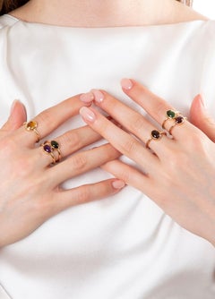 Melie Jewelry Gem Ring In 14K Gold with Amethyst