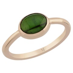 Bague bijouterie Melie en or 14 carats avec tourmaline verte