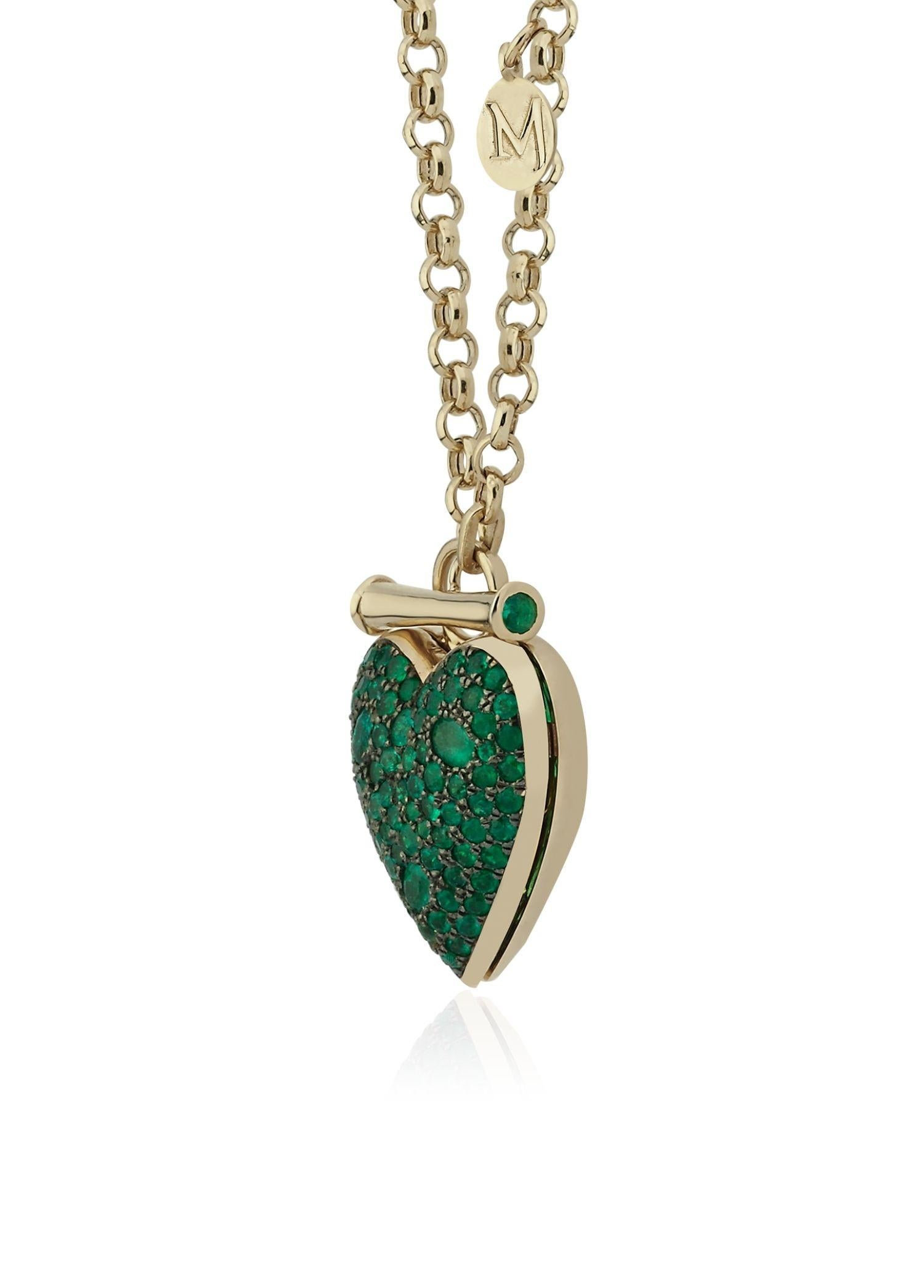 Melie Jewelry Heart Locket Necklace

14K Yellow Gold, 0.77 ct Emerald 
Locket Necklace comes with a gold 50 cm chain.

The Story Behind
Inspired by the phrase 