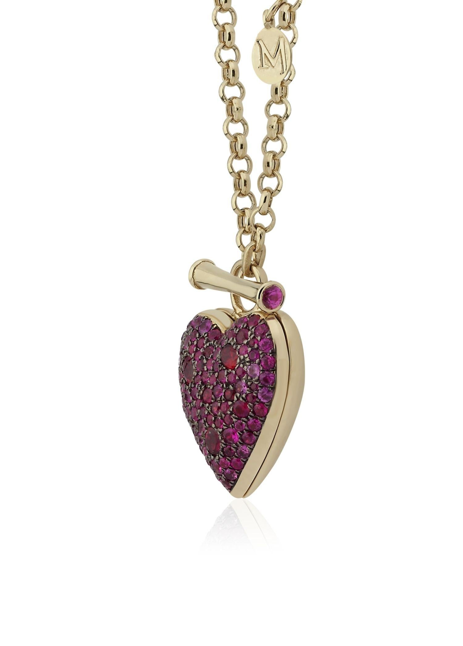 Melie Jewelry Heart Locket Necklace

14K Yellow Gold, 1.35 ct Ruby 
Locket Necklace comes with a gold 50 cm chain.

The Story Behind
Inspired by the phrase 