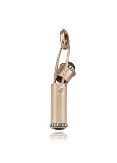 Melie Jewelry Letter Pendant Charm In 14K Gold with Diamond & Tourmaline