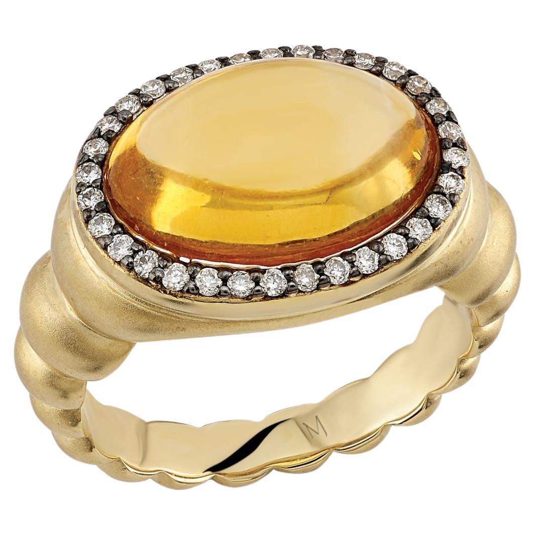 Melie Jewelry Mellona Ring In 14K with Diamond & Citrine