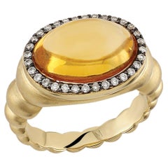 Melie Jewelry Mellona Ring In 14K with Diamond 
Citrine