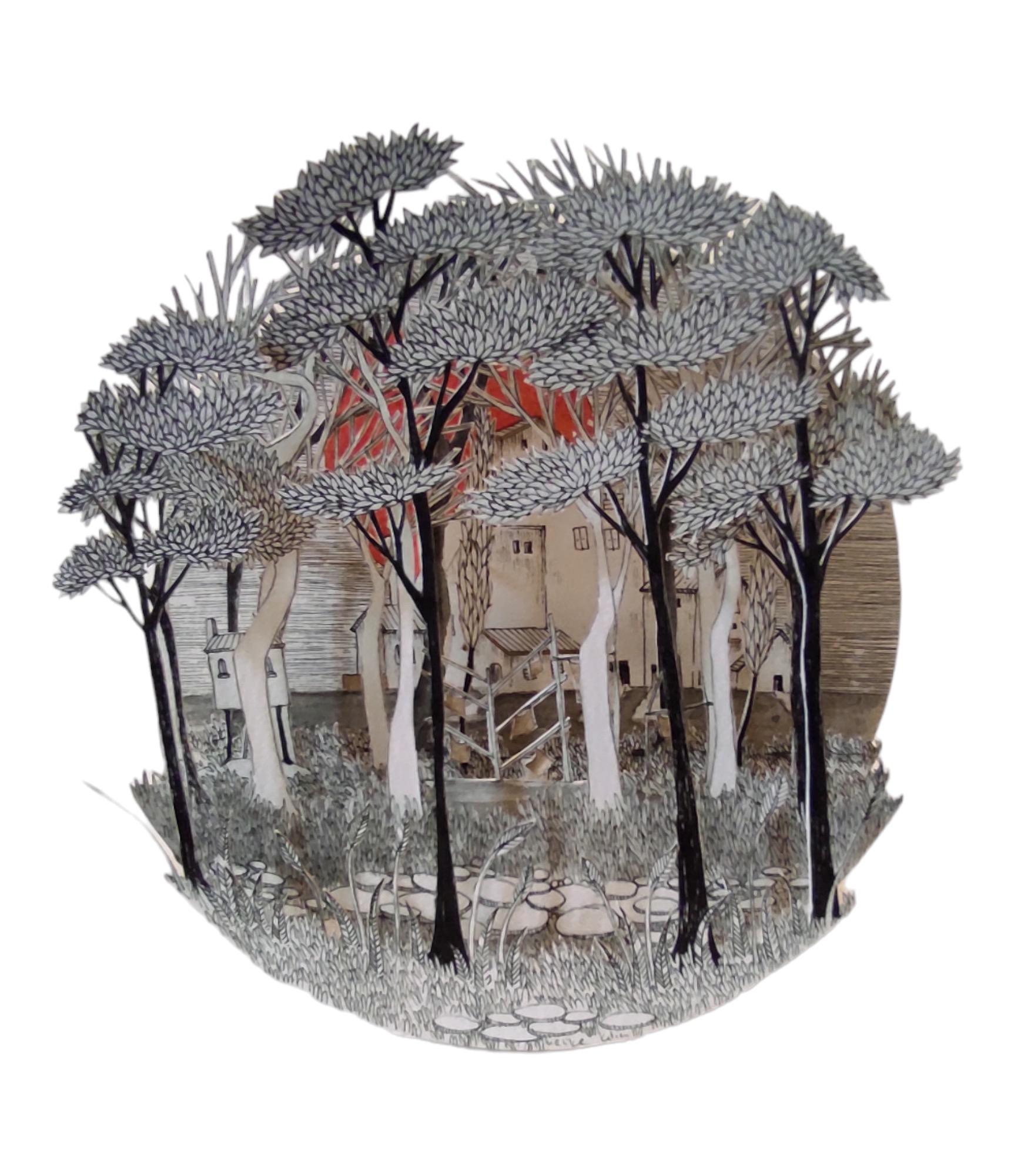 Figurative Painting de Melike Kılıç - Jardín de Espiritualidad