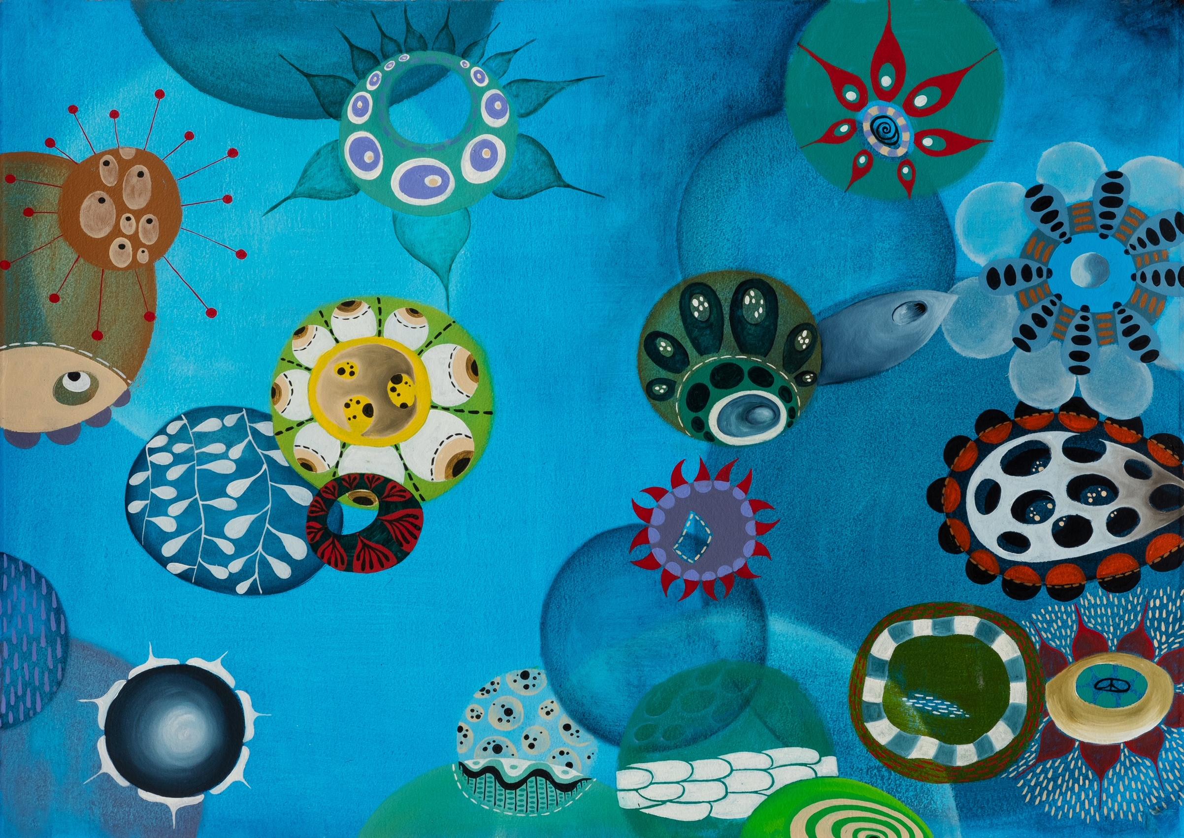 Melinda Hackett Abstract Painting - Blue Bird