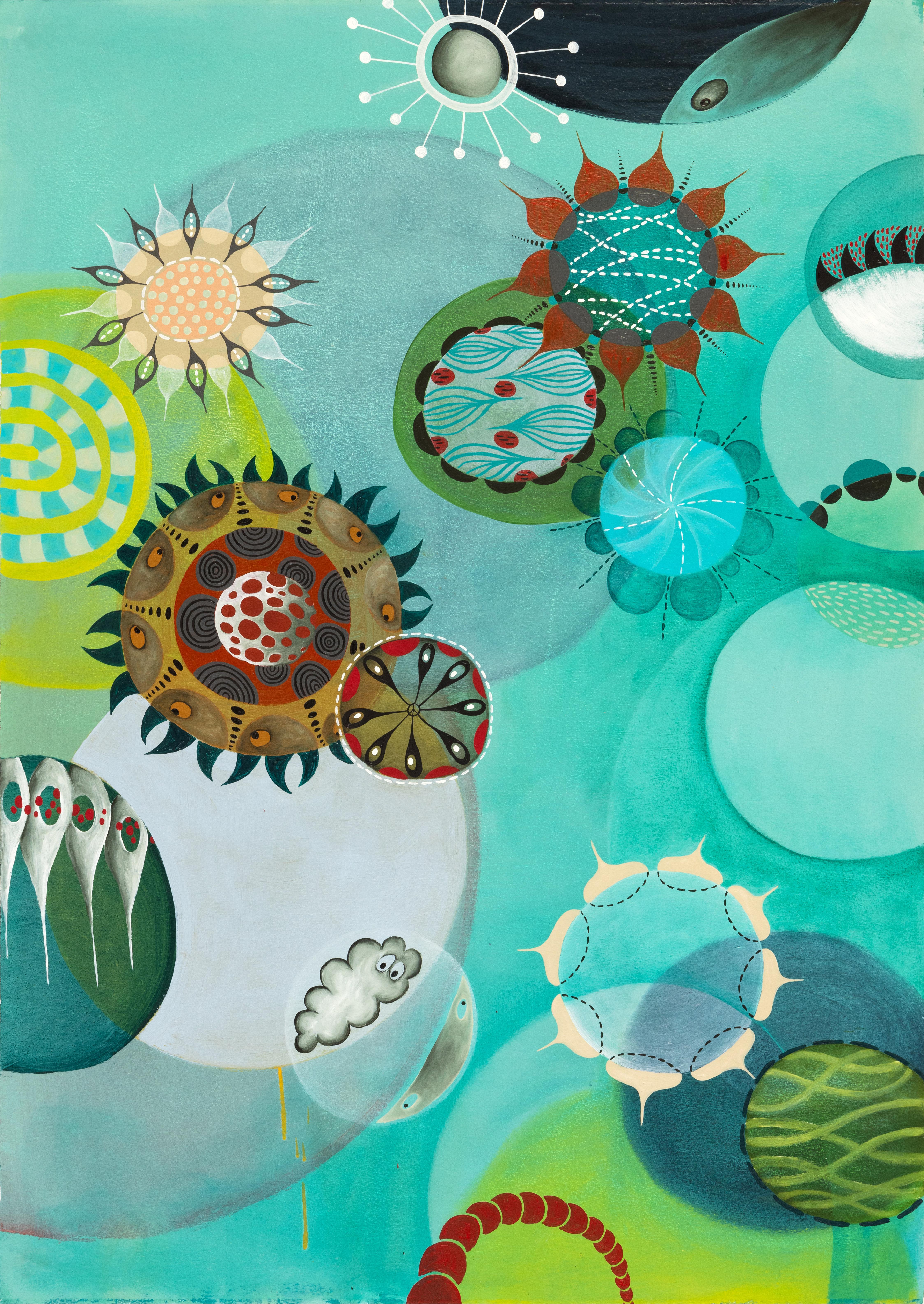 Abstract Painting di Melinda Hackett - Verde inverno