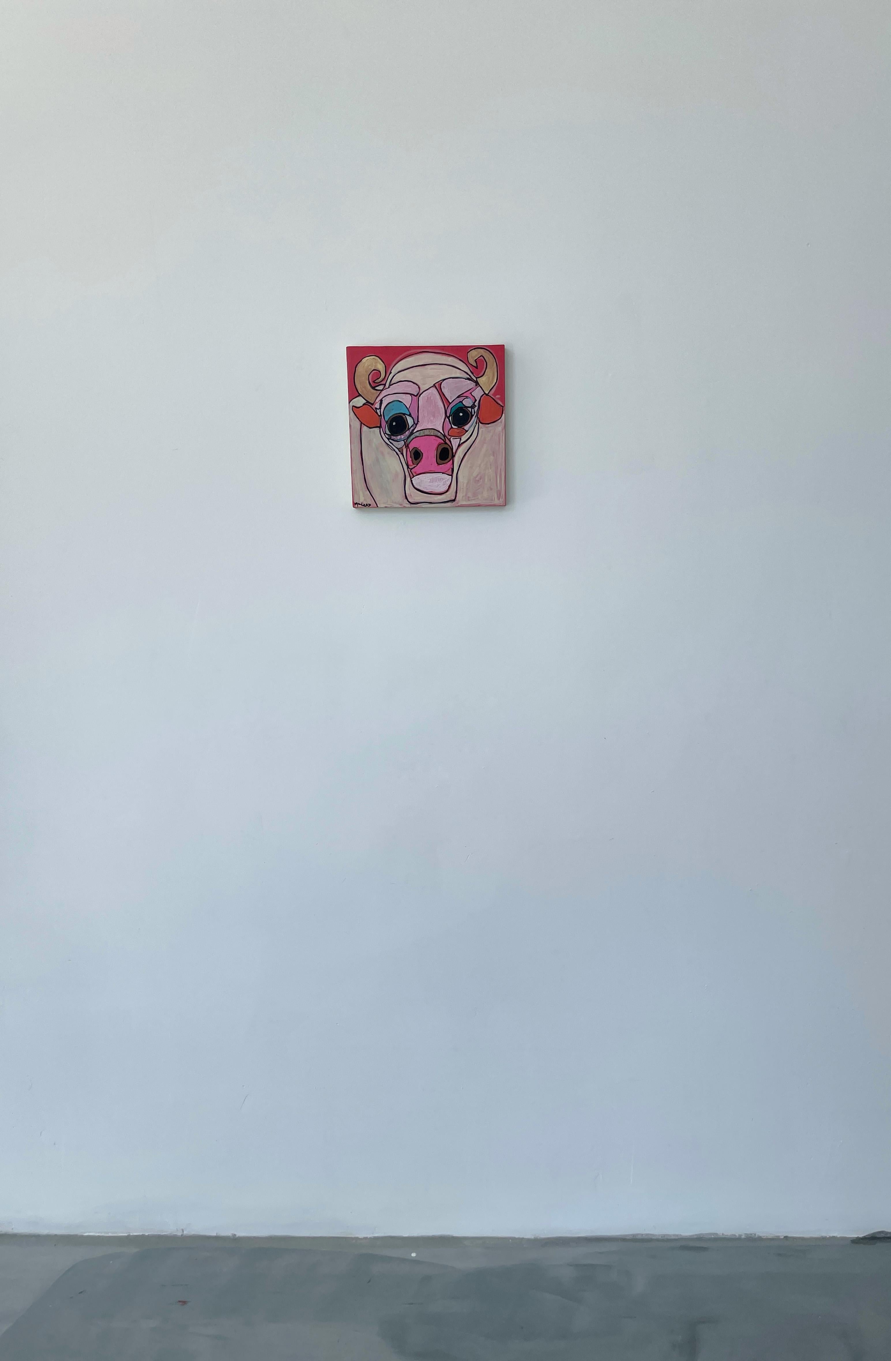 „Little Bull #1“ – Acryl auf Leinwand – Painting von Melinda McLeod