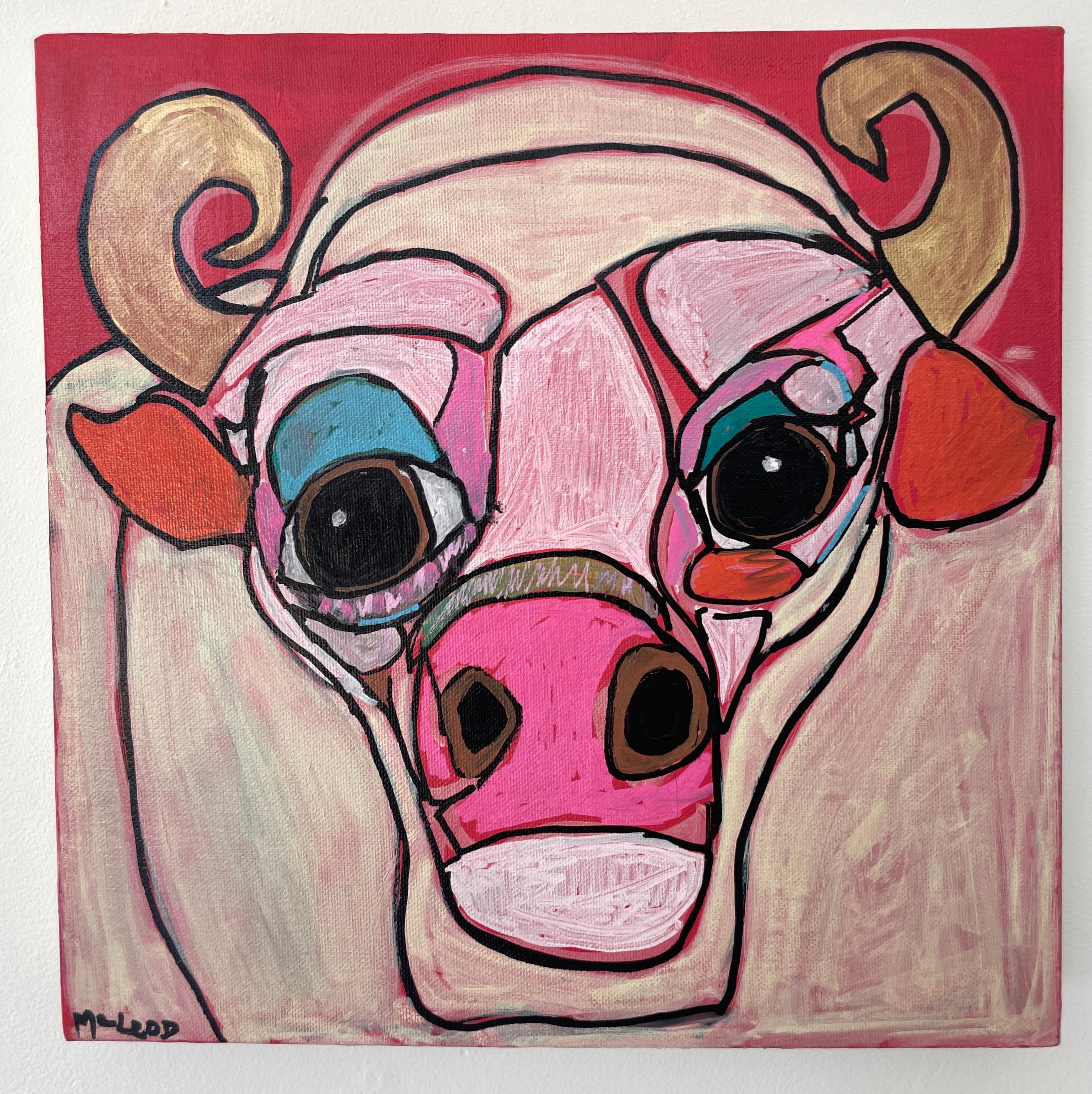 „Little Bull #1“ – Acryl auf Leinwand (Pop-Art), Painting, von Melinda McLeod