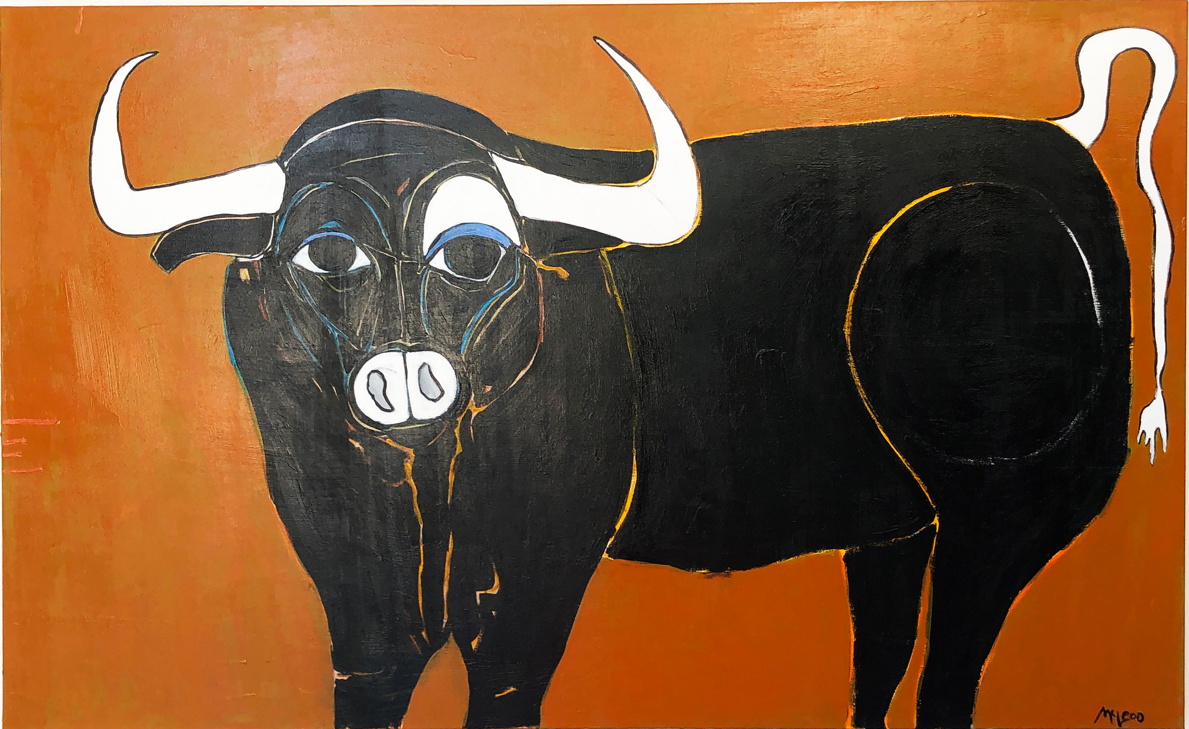 Melinda McLeod Animal Painting - "Maximo" - Acrylic on Canvas