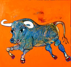"Quinto The Bull"-Acrylic Painting on Canvas 