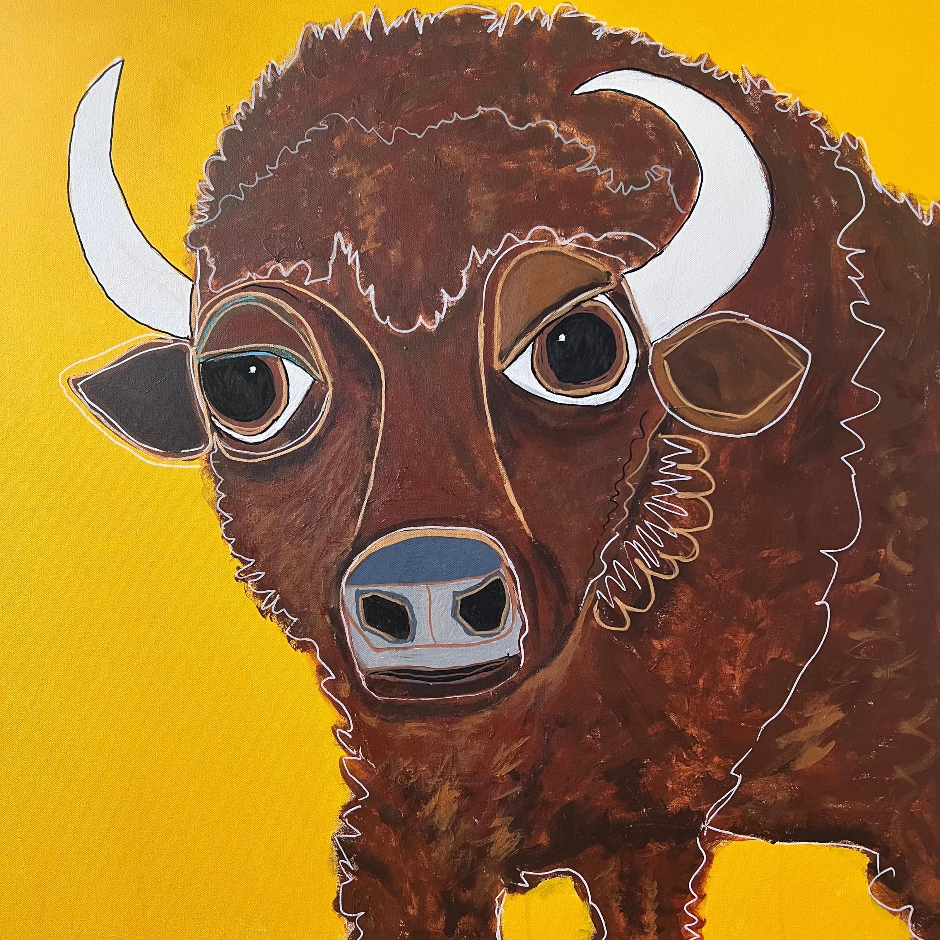 „Samuel, der Büffel“ – Acryl auf Leinwand