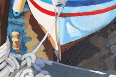 Boot mit roten Streifen, Gemälde, Acryl auf Leinwand