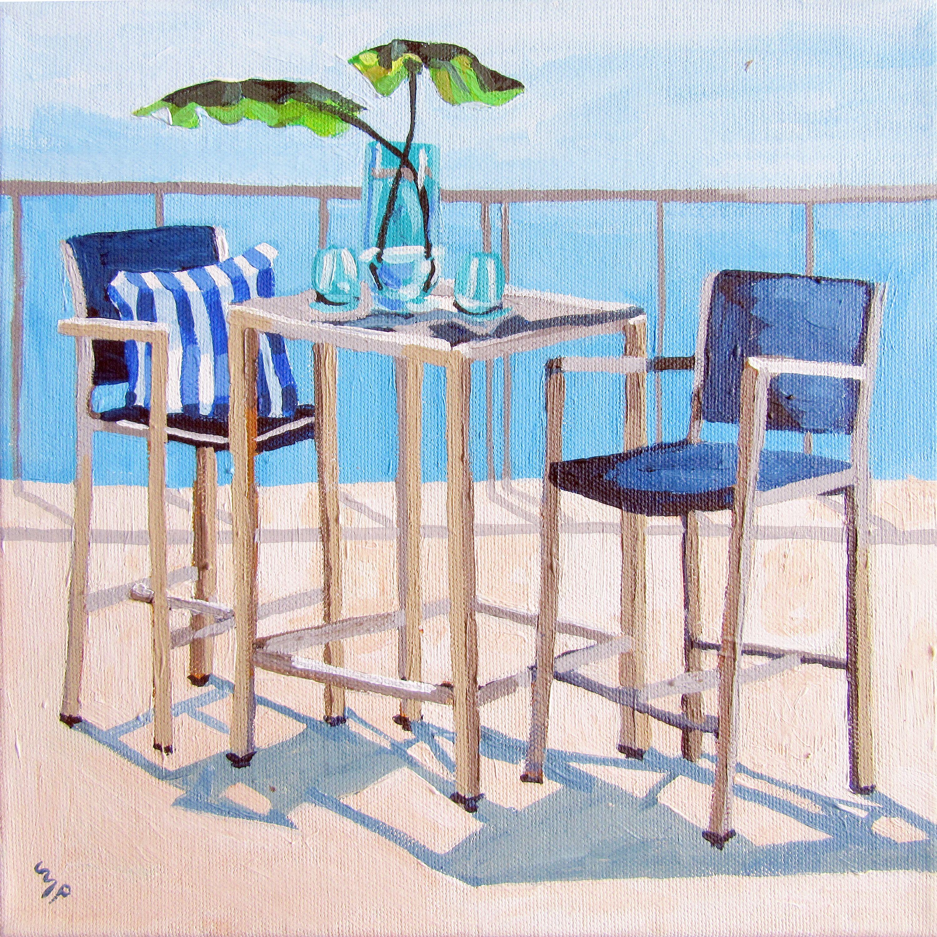 Mare Ceruleo, Pittura, Acrilico su tela - Painting di Melinda Patrick
