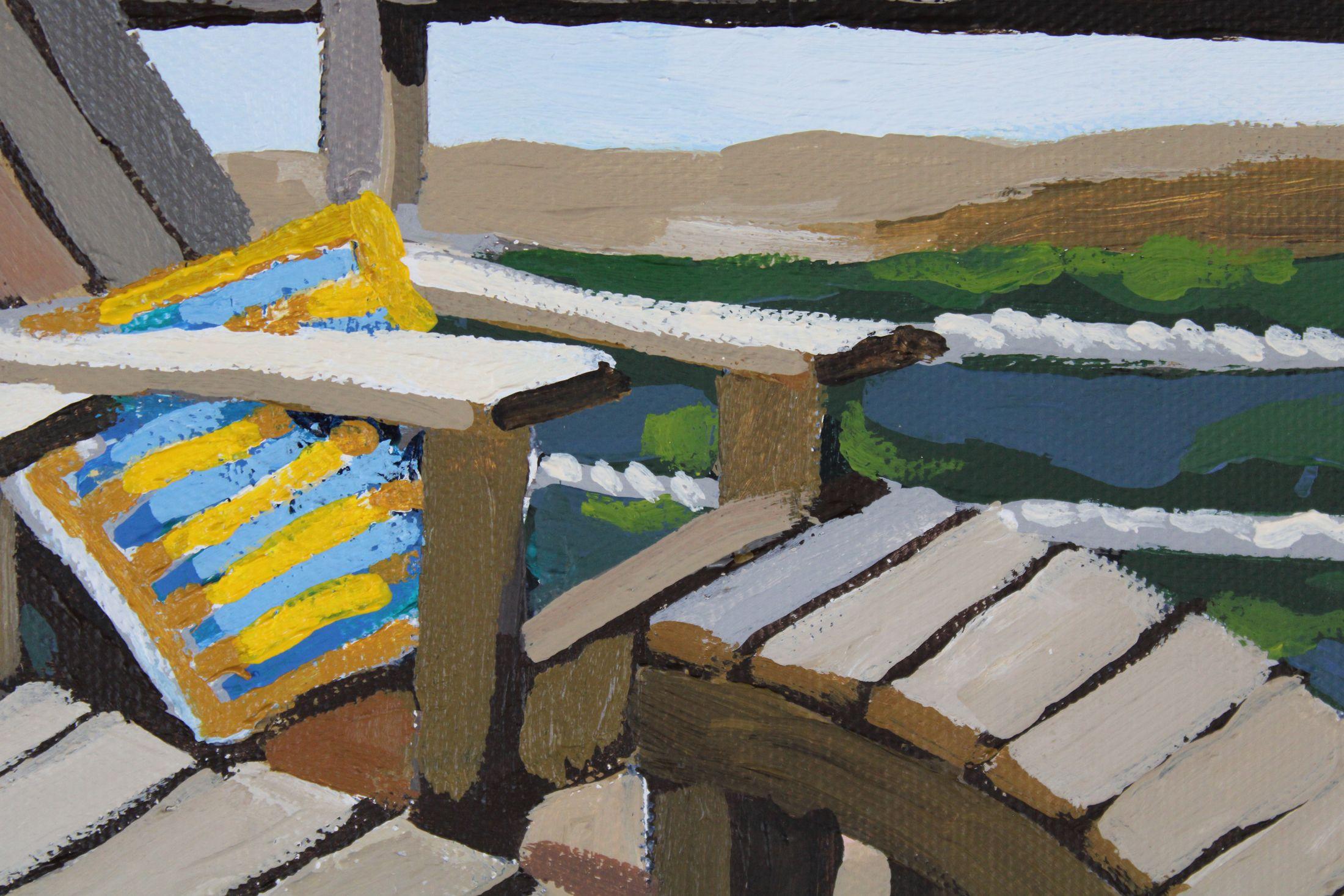 Retreat am Sonnenterrasse, Gemälde, Acryl auf Leinwand (Impressionismus), Painting, von Melinda Patrick