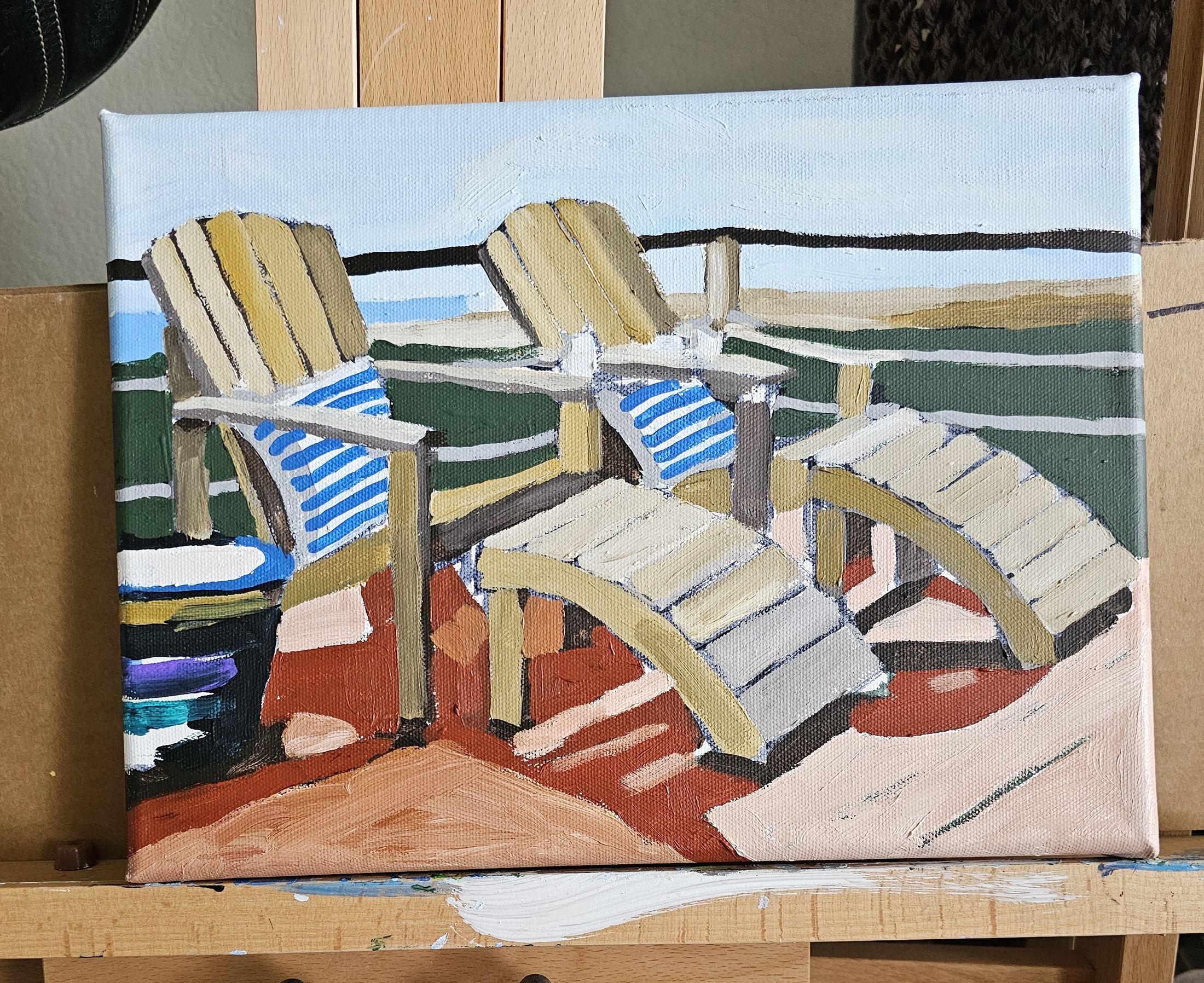 Retreat am Sonnenterrasse, Gemälde, Acryl auf Leinwand im Angebot 2