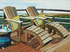Retreat am Sonnenterrasse, Gemälde, Acryl auf Leinwand