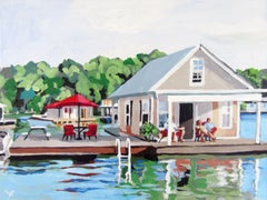 Lake Home, Painting, Acrylic on Canvas