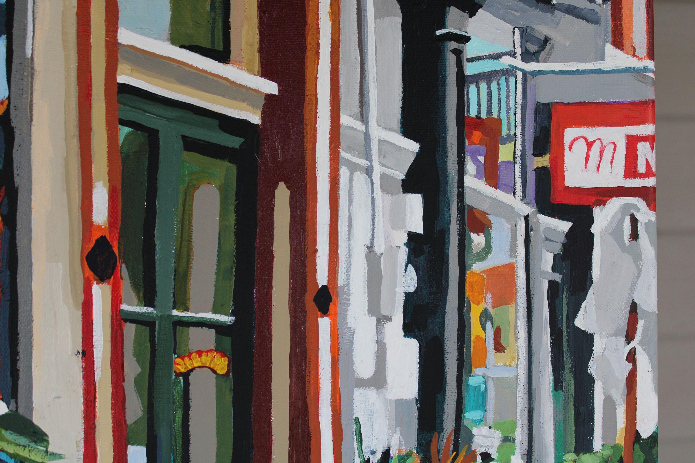 Zeitungslauf, Gemälde, Acryl auf Leinwand (Impressionismus), Painting, von Melinda Patrick