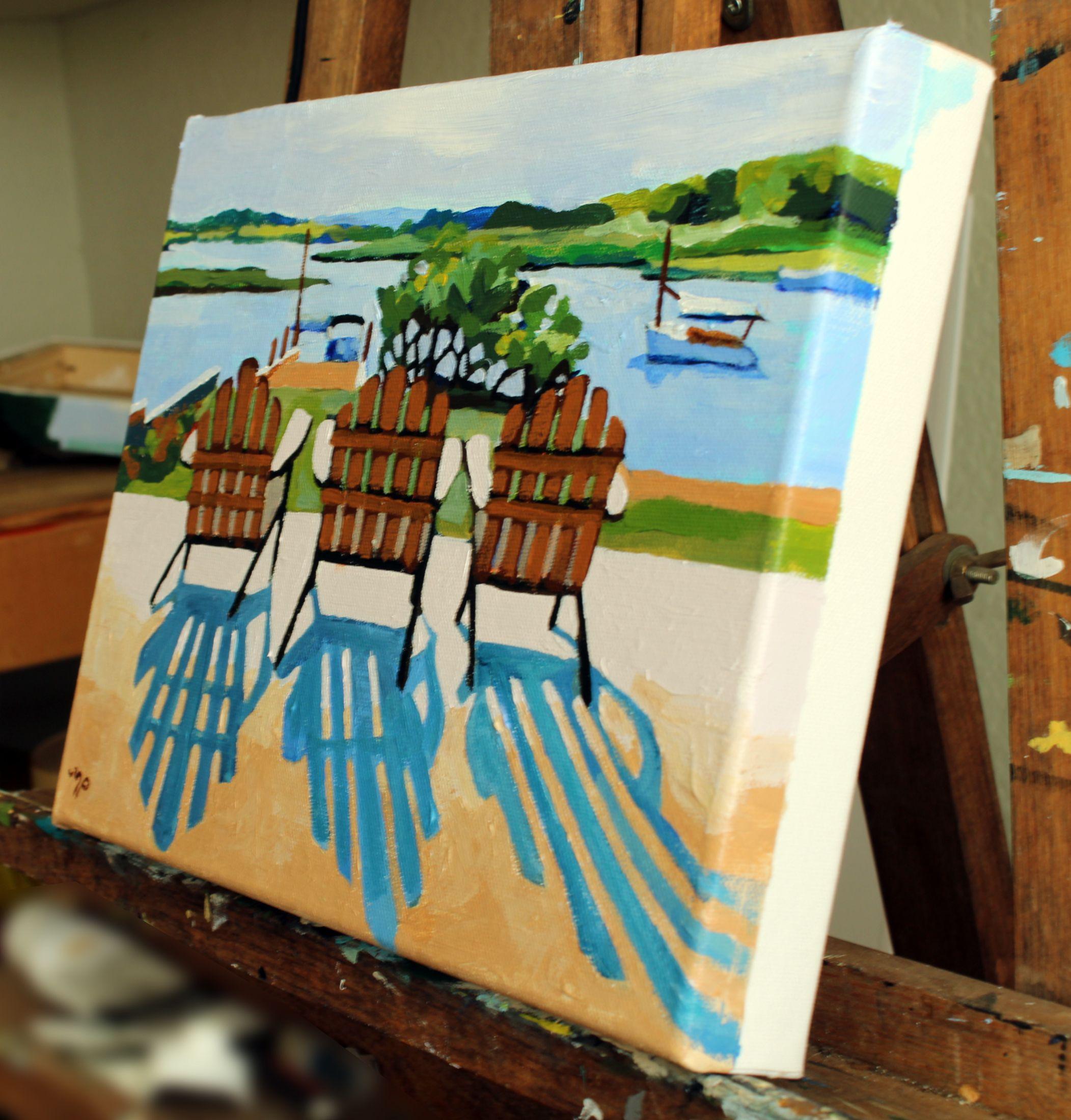 On Deck, Painting, Acrylic on Canvas For Sale 2