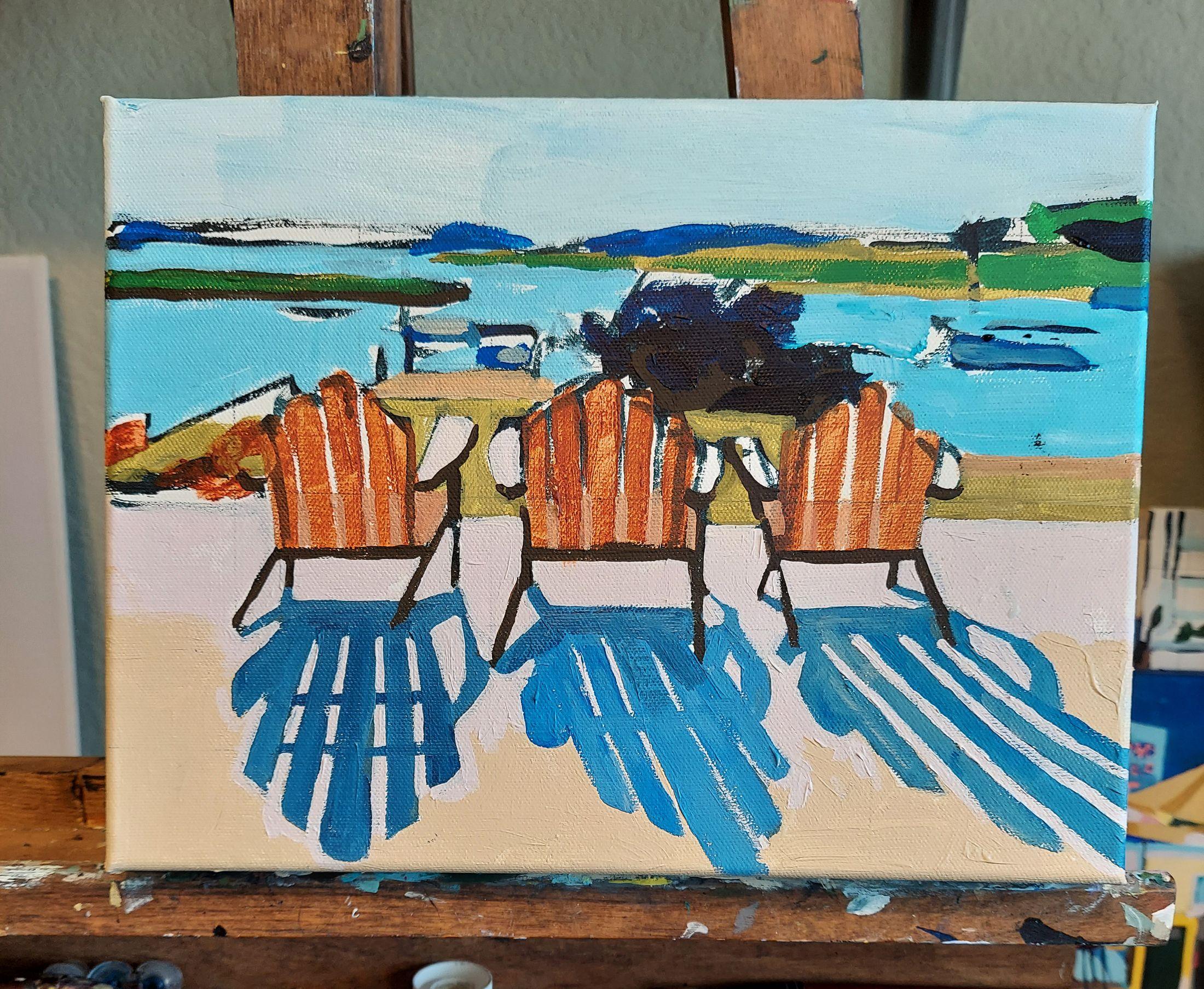 On Deck, Painting, Acrylic on Canvas For Sale 3