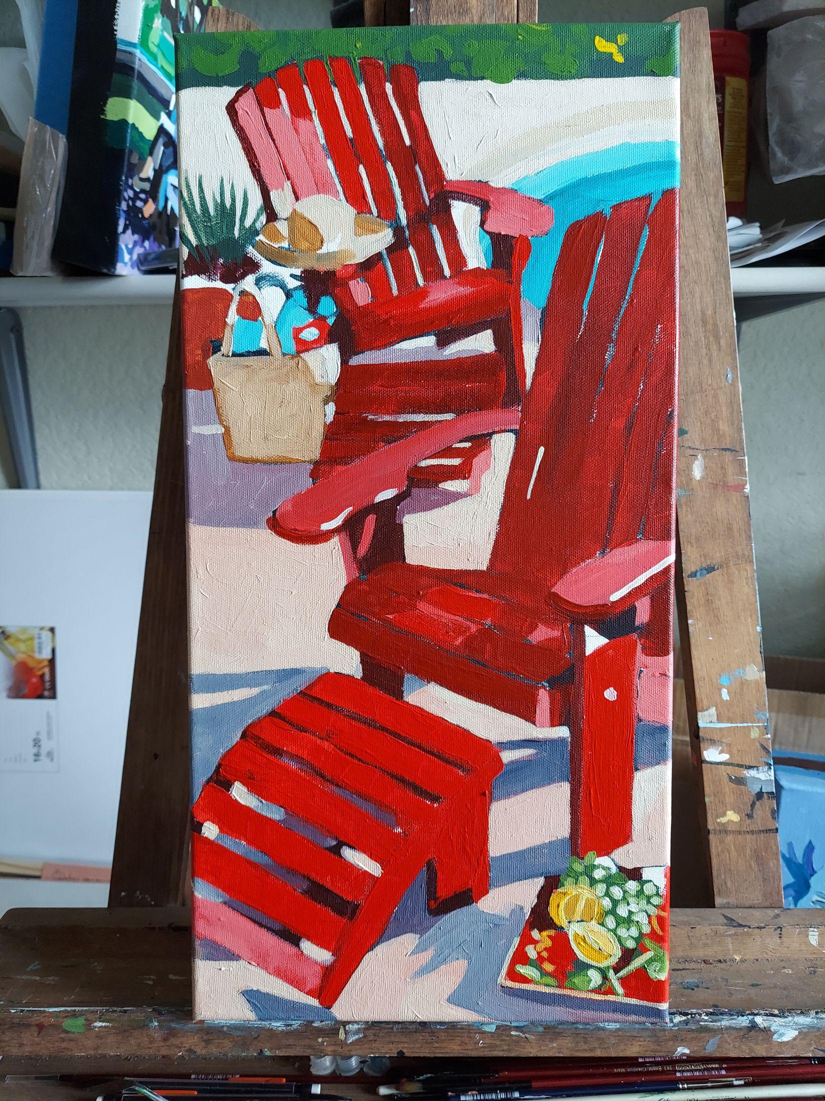 Red Plus Red, Painting, Acrylic on Canvas For Sale 3