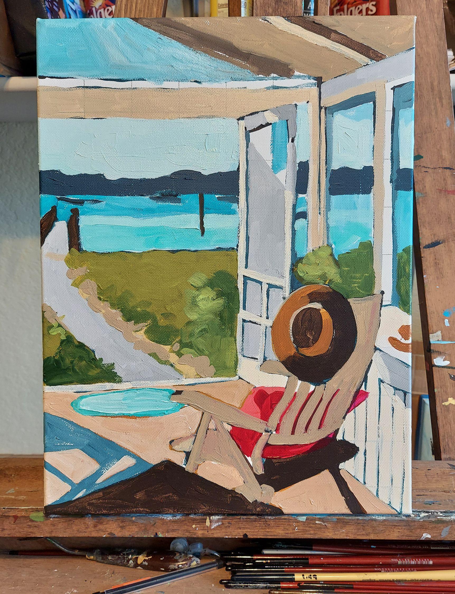 Portico schermato, Pittura, Acrilico su tela 1