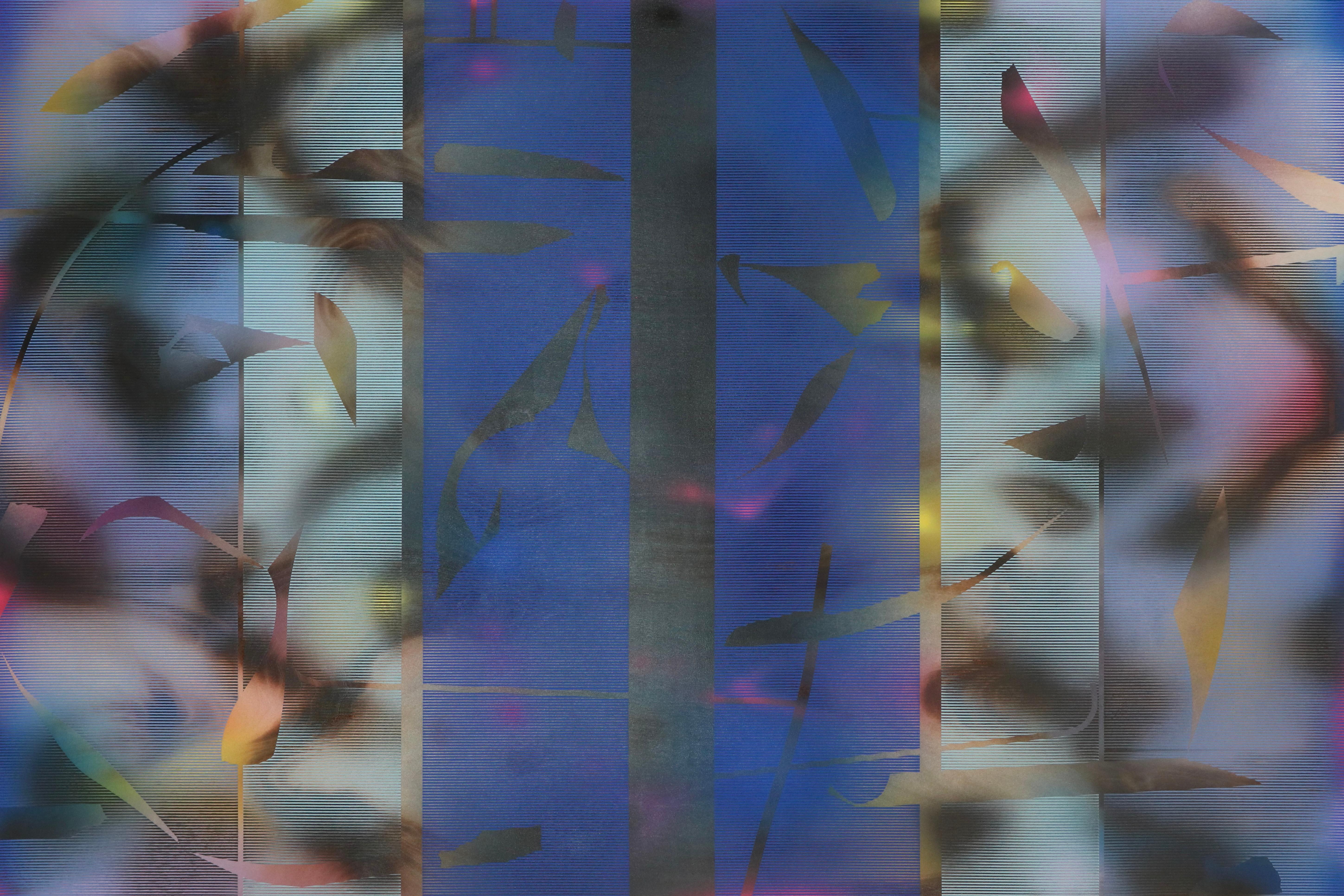 Aqua Marina (cobalt sky blue grid wood patterns nature marine geometric) - Mixed Media Art by Melisa Taylor Metzger