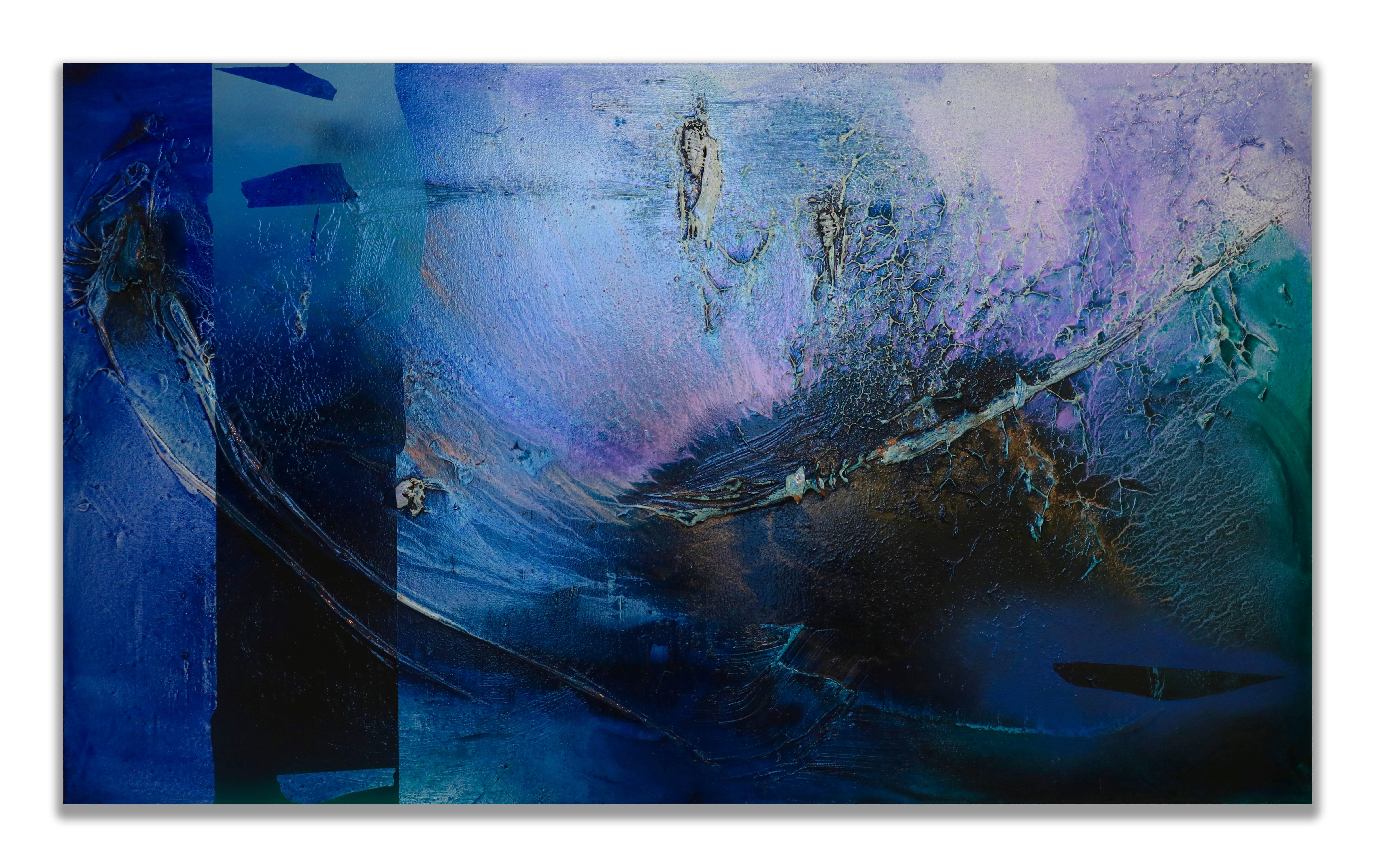 At Sea Between Fossils and Satellites 1 - Mixed Media Art by Melisa Taylor Metzger