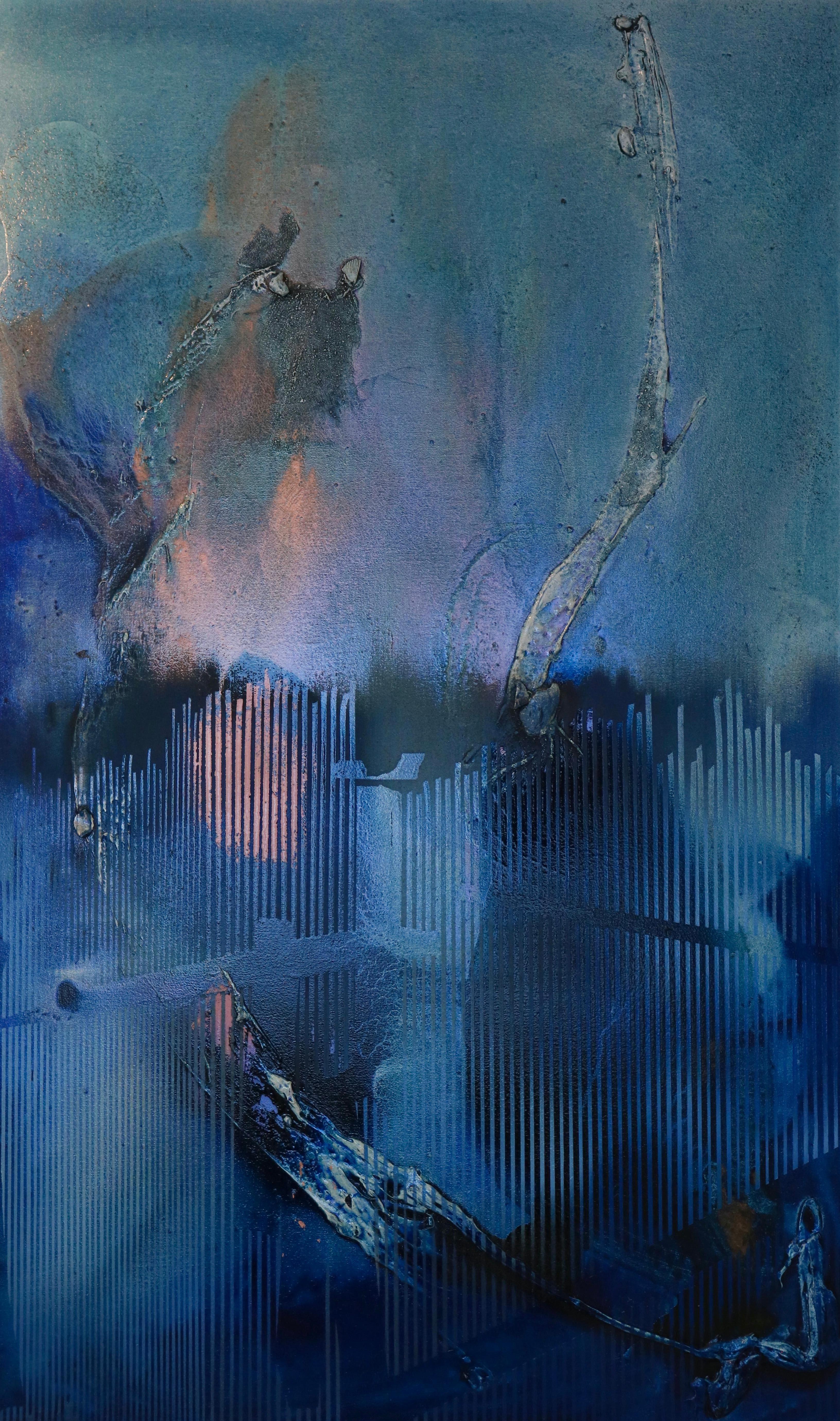 At Sea Between Fossils and Satellites 10 - Mixed Media Art by Melisa Taylor Metzger