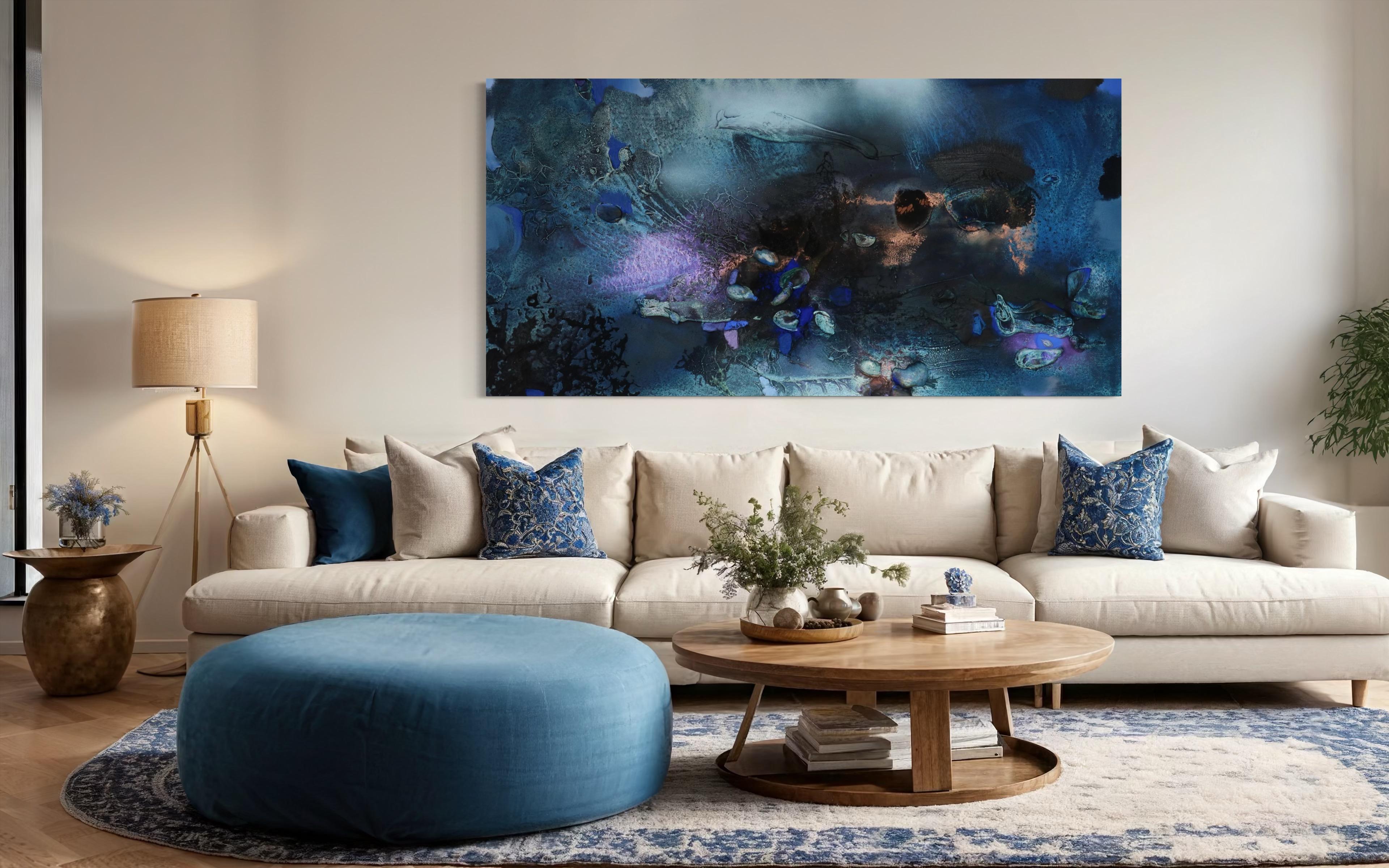 At Sea Between Fossils and Satellites 11 (celestial blue, texture, organic, sea) For Sale 7