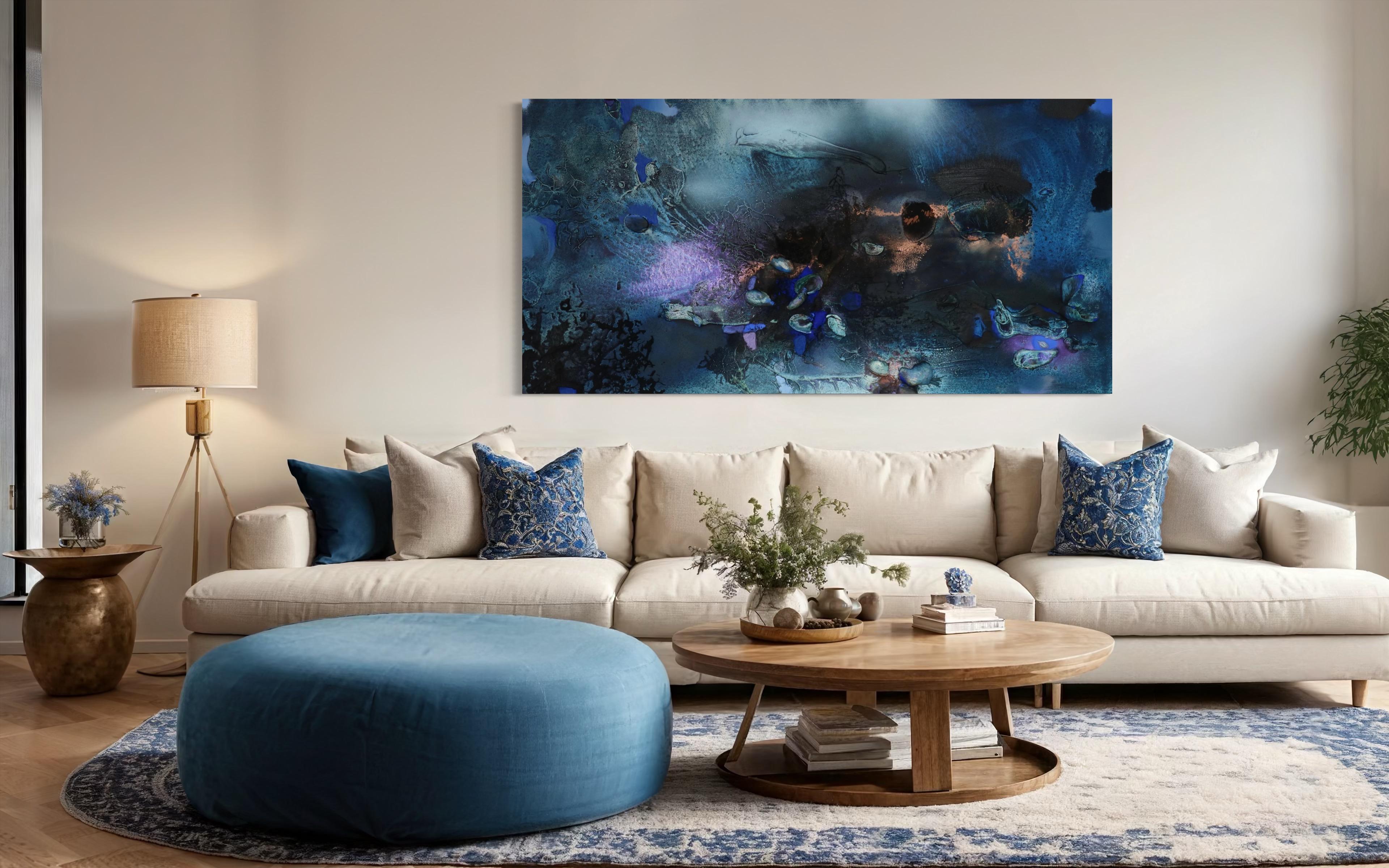 At Sea Between Fossils and Satellites 11 (celestial blue, texture, organic, sea) For Sale 8