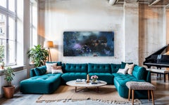 Auf dem Meer zwischen Fossilien und Satelliten 11 (himmelblau, Textur, organisch, Meer)