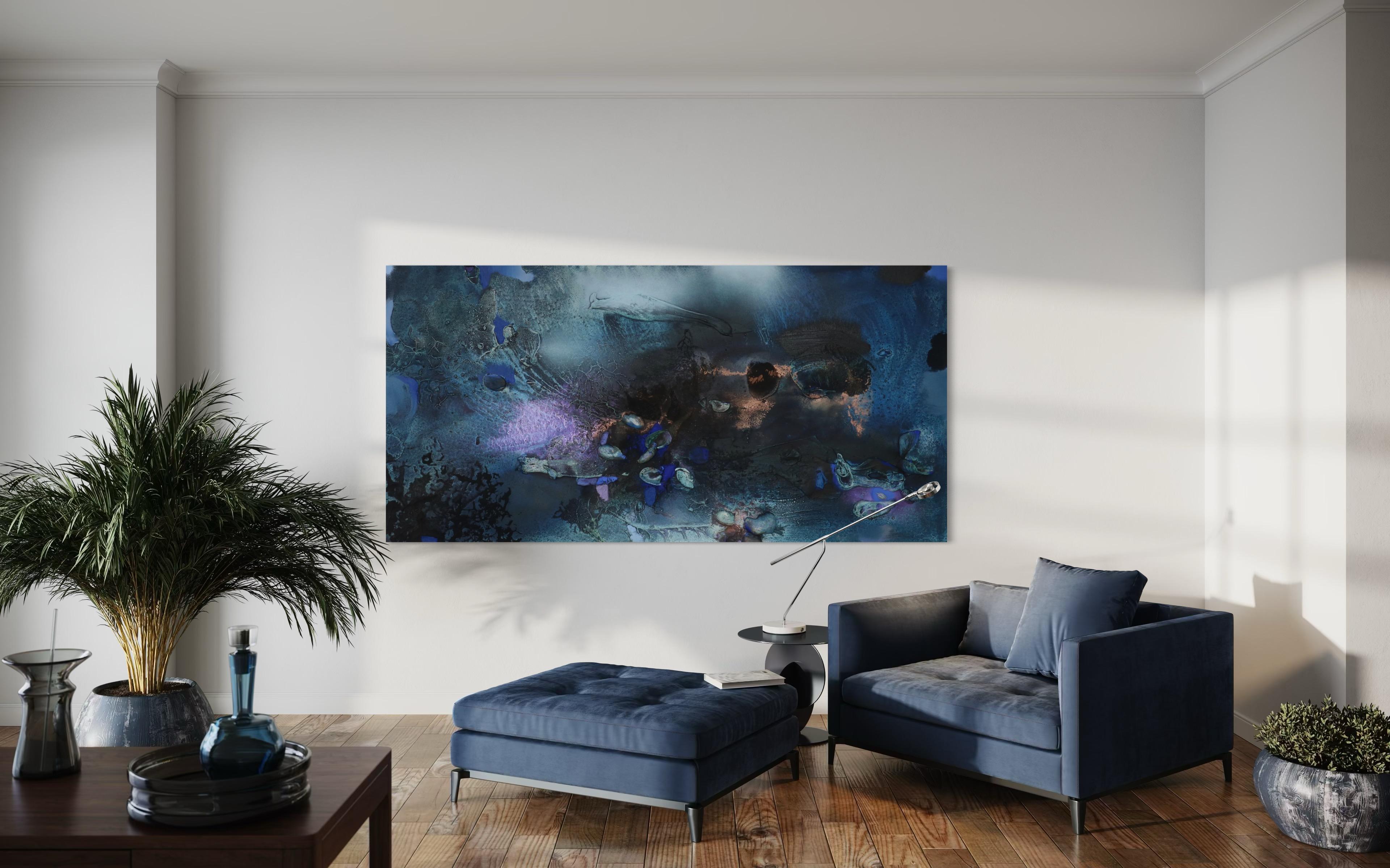 At Sea Between Fossils and Satellites 11 (celestial blue, texture, organic, sea) For Sale 1
