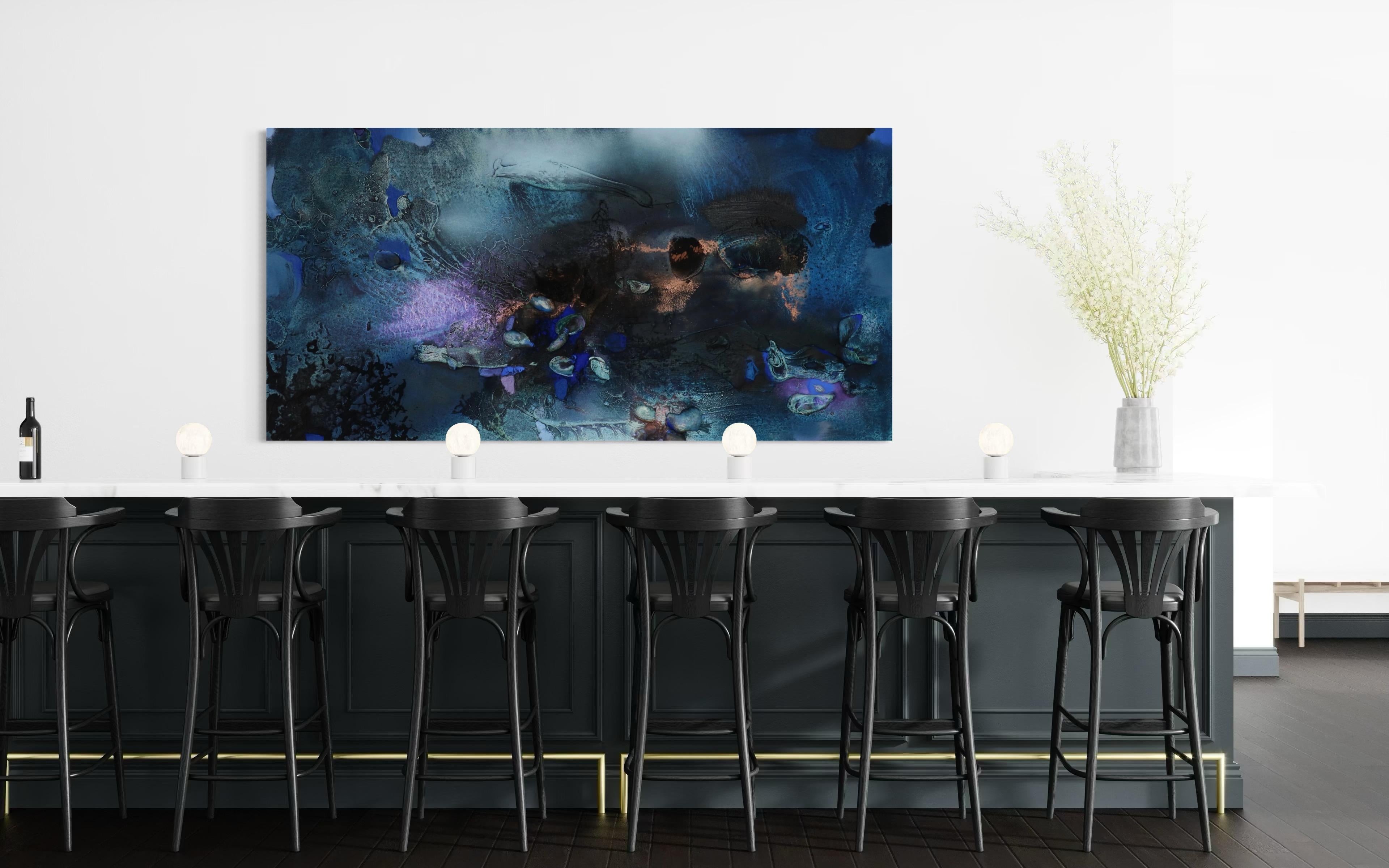 At Sea Between Fossils and Satellites 11 (celestial blue, texture, organic, sea) For Sale 2