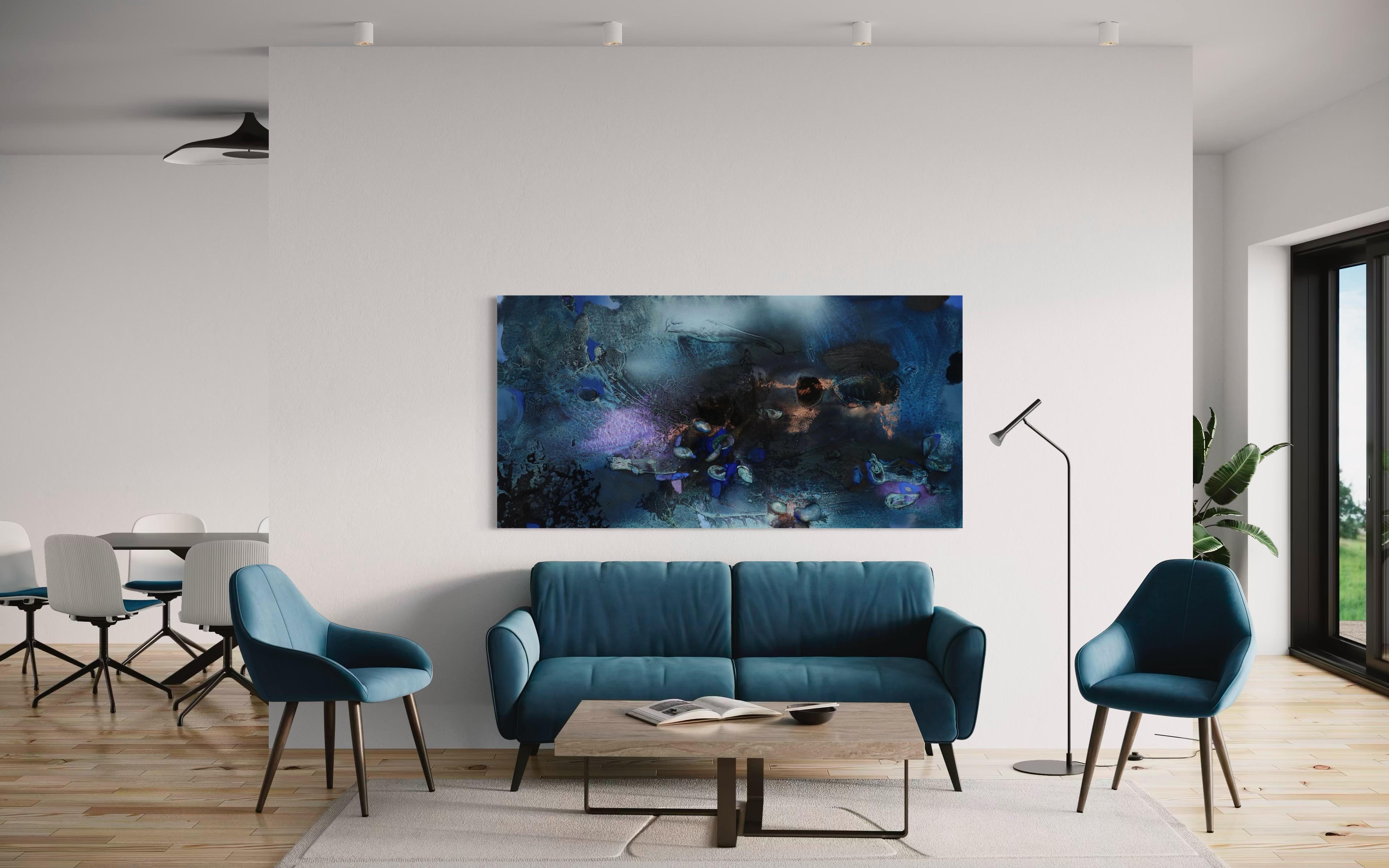 At Sea Between Fossils and Satellites 11 (celestial blue, texture, organic, sea) For Sale 3