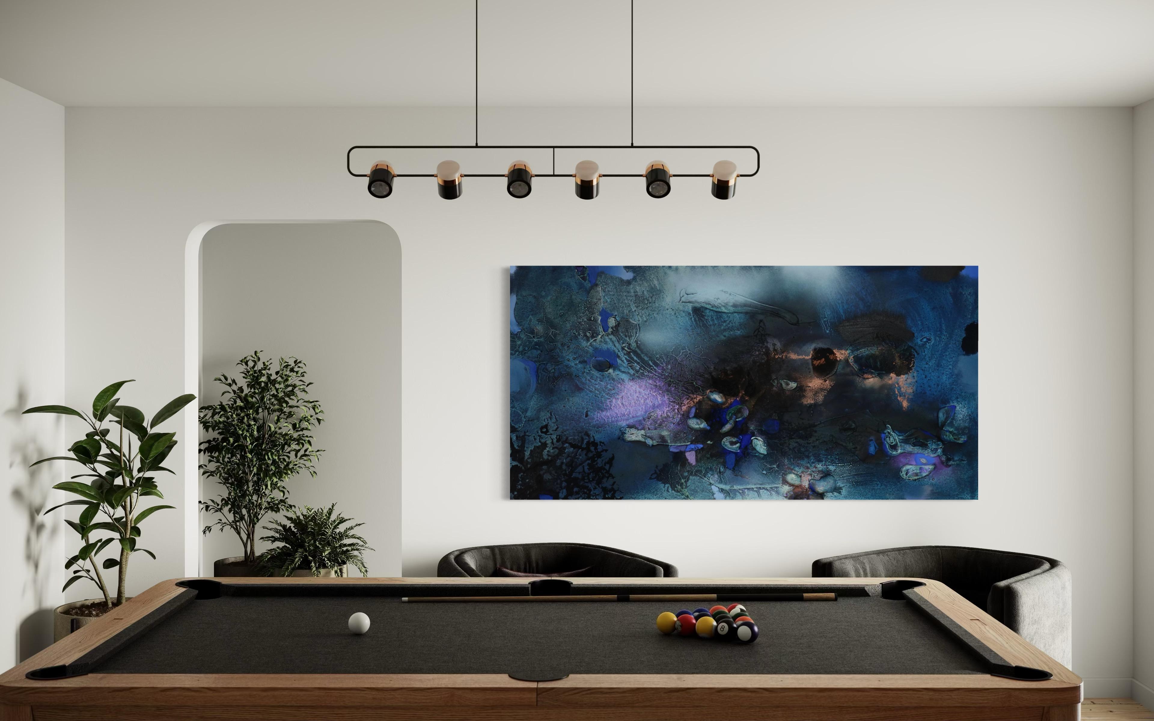 At Sea Between Fossils and Satellites 11 (celestial blue, texture, organic, sea) For Sale 4