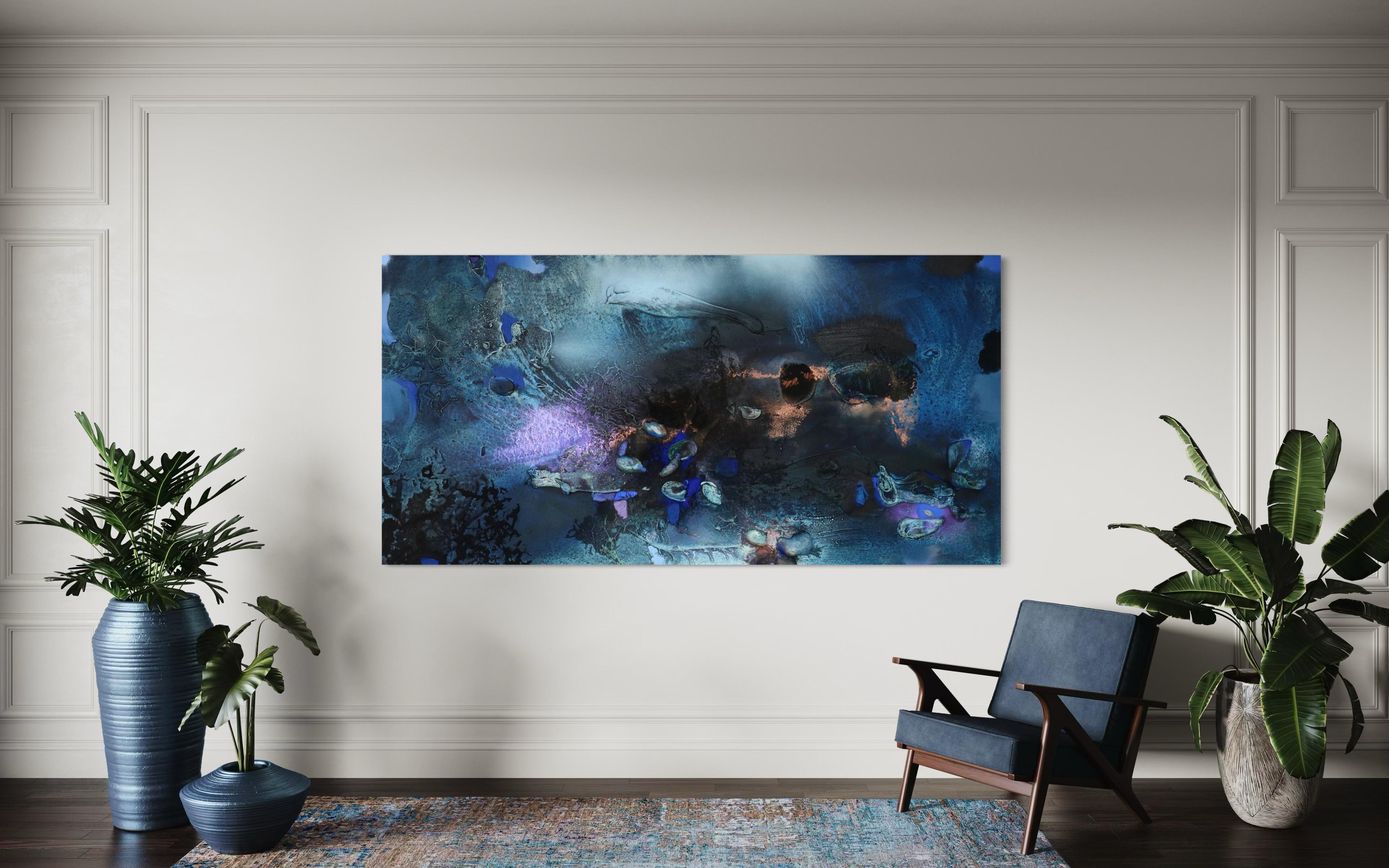 At Sea Between Fossils and Satellites 11 (celestial blue, texture, organic, sea) For Sale 5
