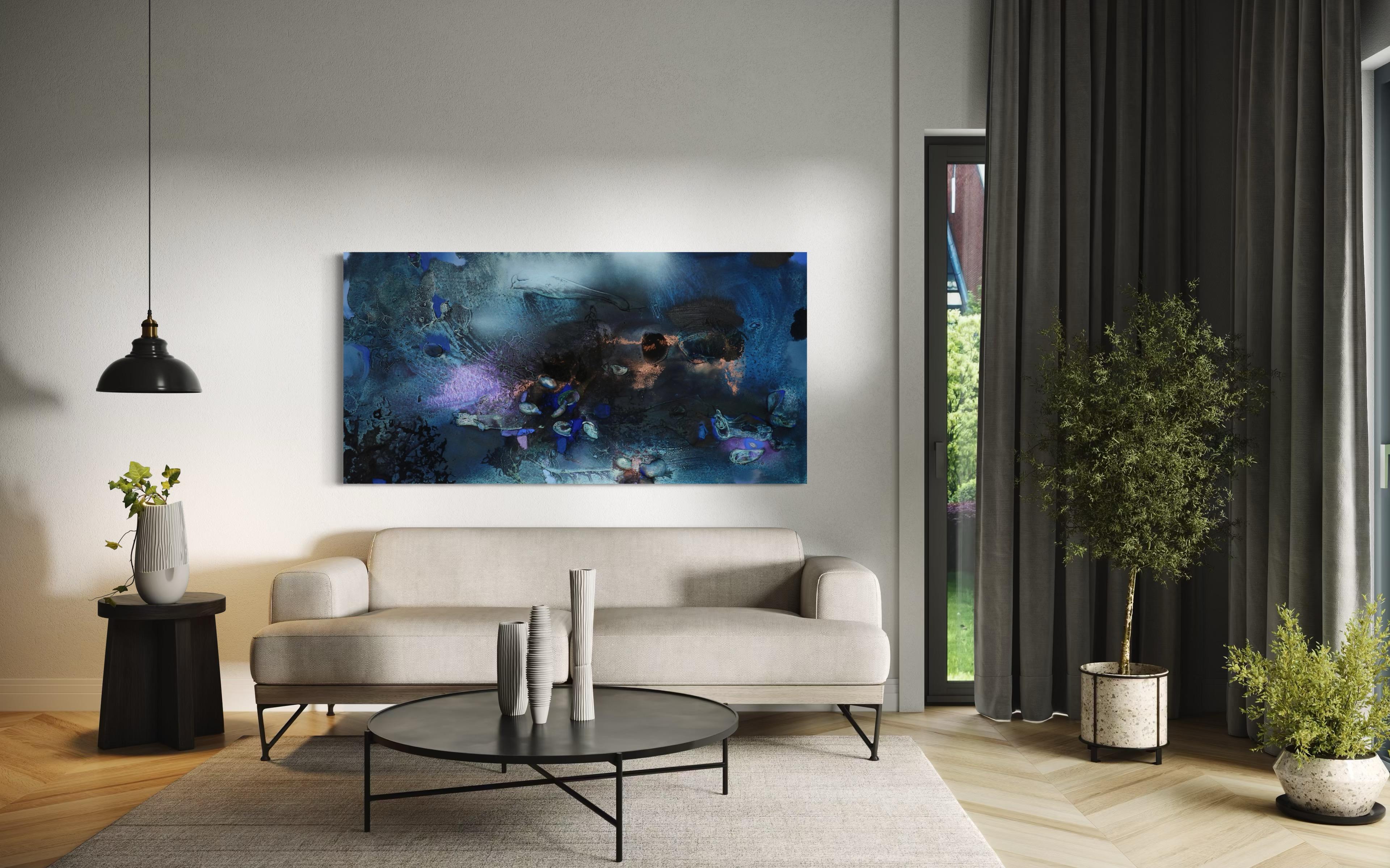 At Sea Between Fossils and Satellites 11 (celestial blue, texture, organic, sea) For Sale 6