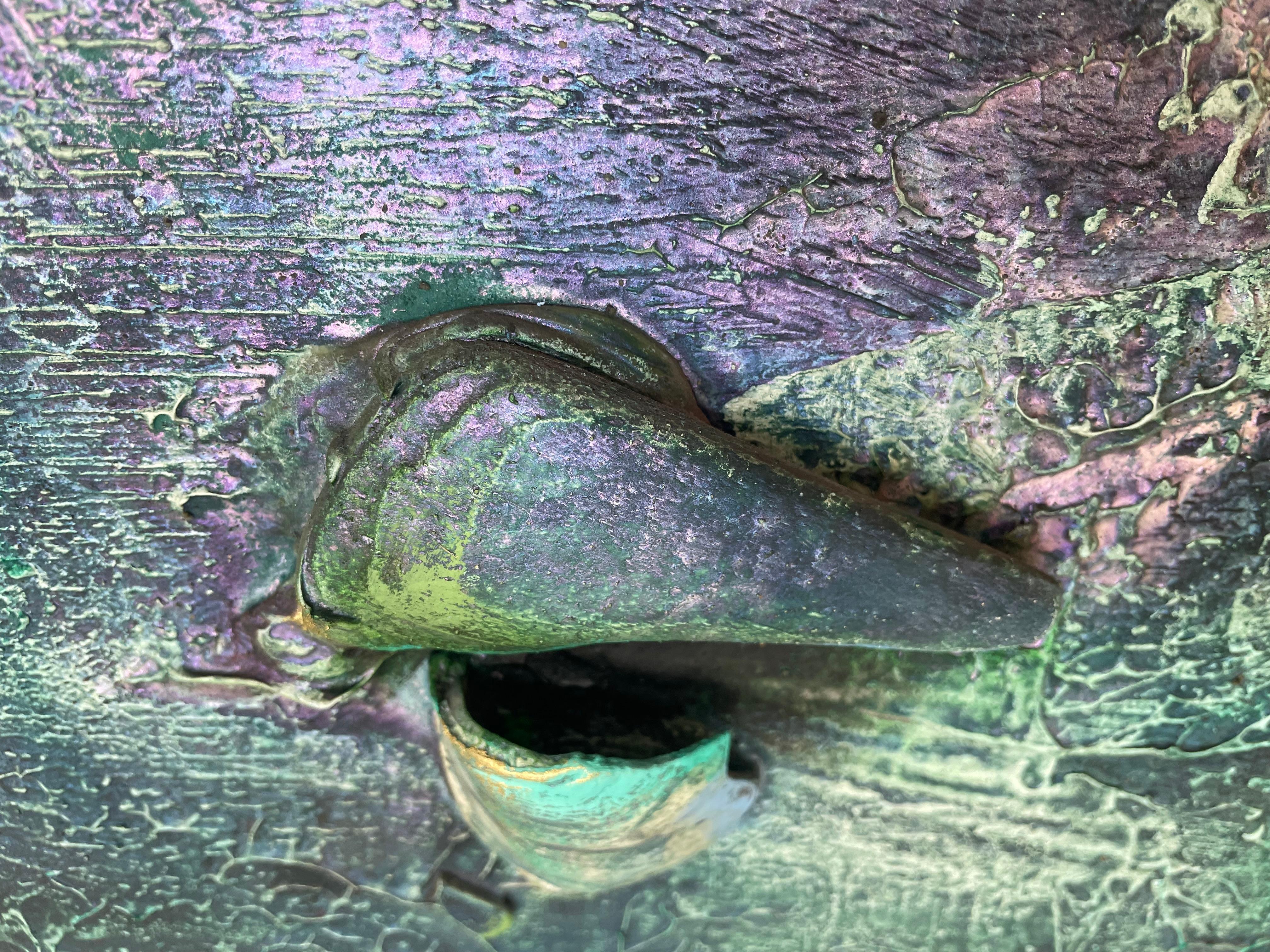 Auf See zwischen Fossilien und Satelliten 15 (Textur, organisch, biophil, Sand) im Angebot 12